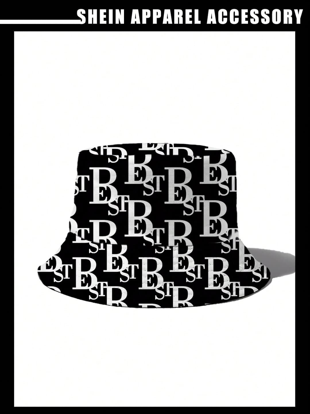 SHEIN 1pc Full Print Letter Reversible Bucket Hat For Women