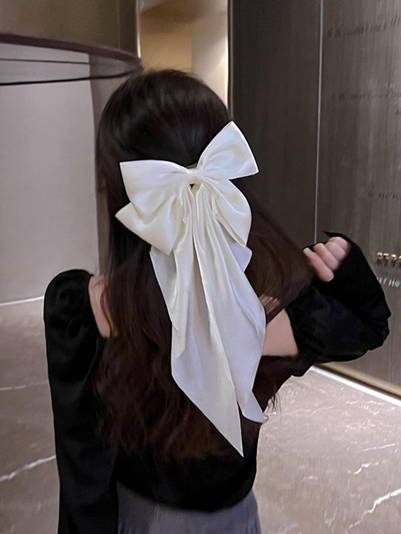 1pc Women Bow & Ribbon Decor Fashionable Hair Clip For Hair Decoration Cute Halloween