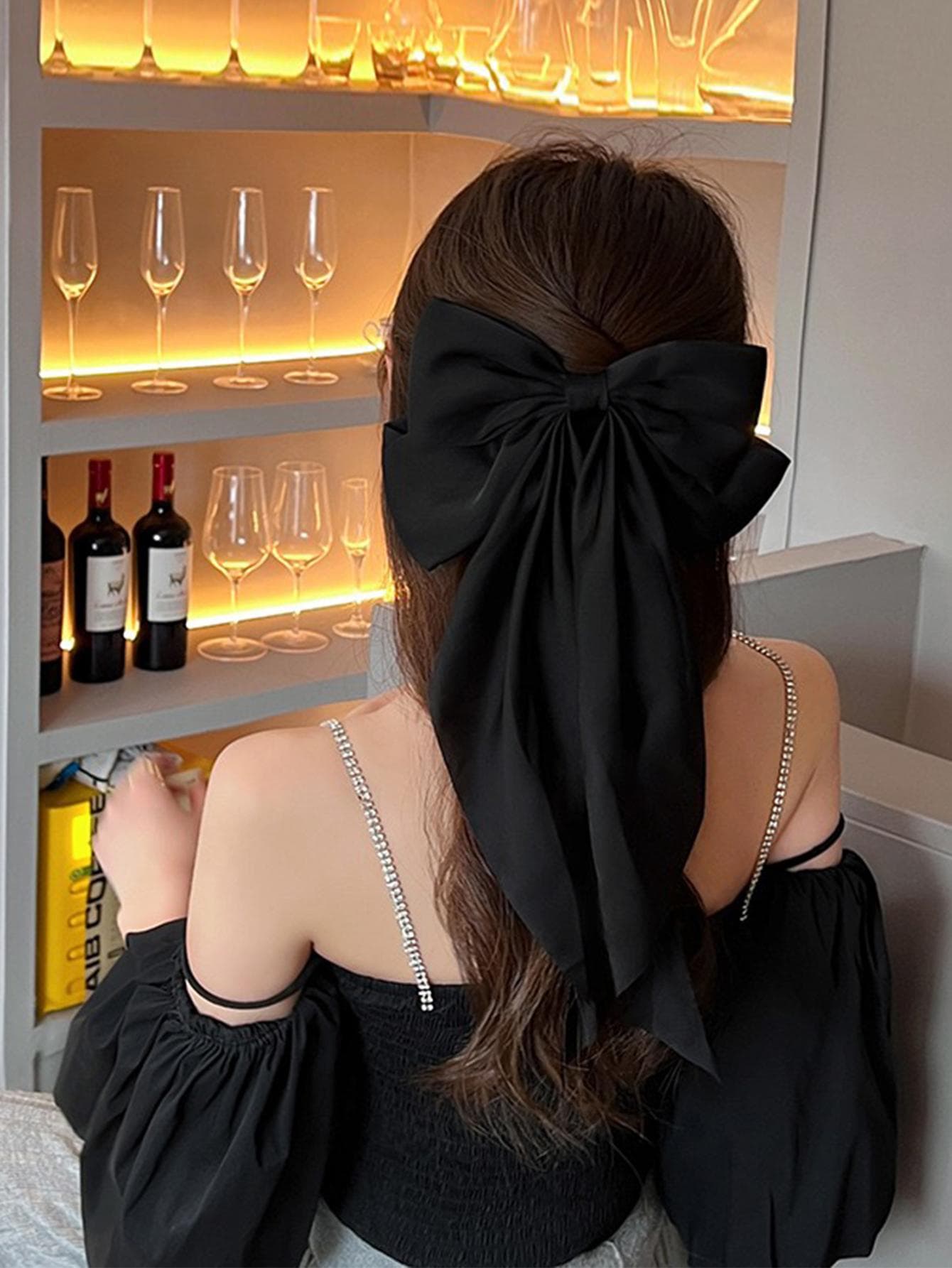 1pc Women Bow & Ribbon Decor Fashionable Hair Clip For Hair Decoration Cute Halloween