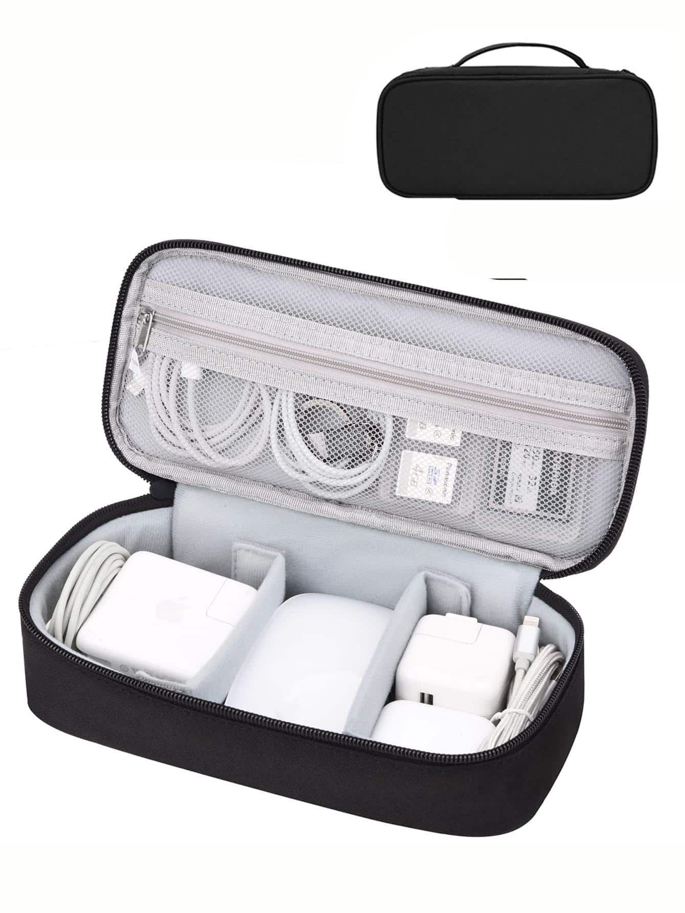 Electronics Organizer Travel Case, Carrying Pouch Bag For Travel Essentials, For Cable, Charging Cord, External Hard Drive, Portable Power Bank(Zipper Random)Storage Case Cable Bag Digital Bag Charger Case For Business,Travel,School,College,Office School Supplies School Accessaries Back To School Universty Students Organizer