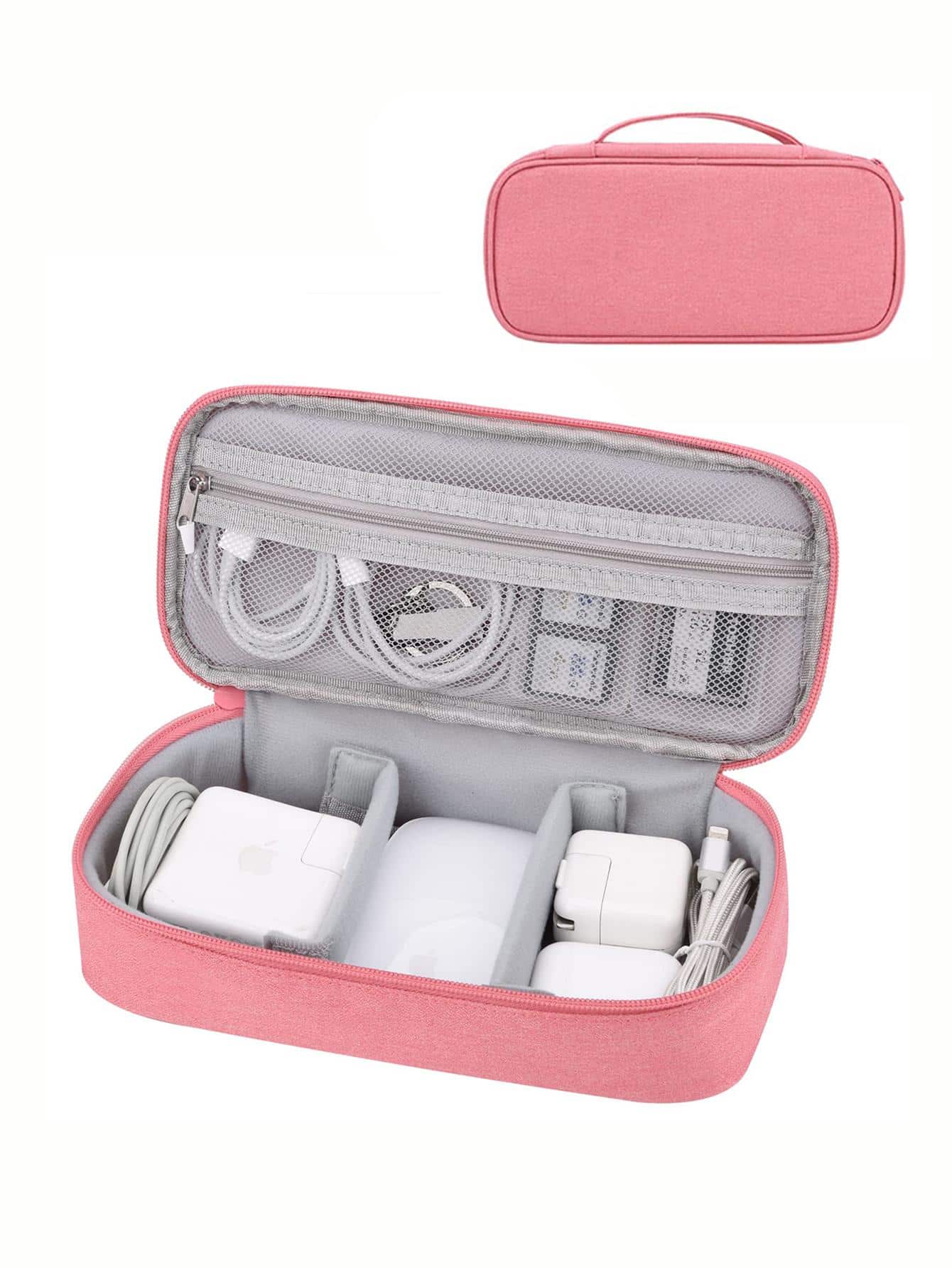 Electronics Organizer Travel Case, Carrying Pouch Bag For Travel Essentials, For Cable, Charging Cord, External Hard Drive, Portable Power Bank(Zipper Random)Storage Case Cable Bag Digital Bag Charger Case For Business,Travel,School,College,Office School Supplies School Accessaries Back To School Universty Students Organizer