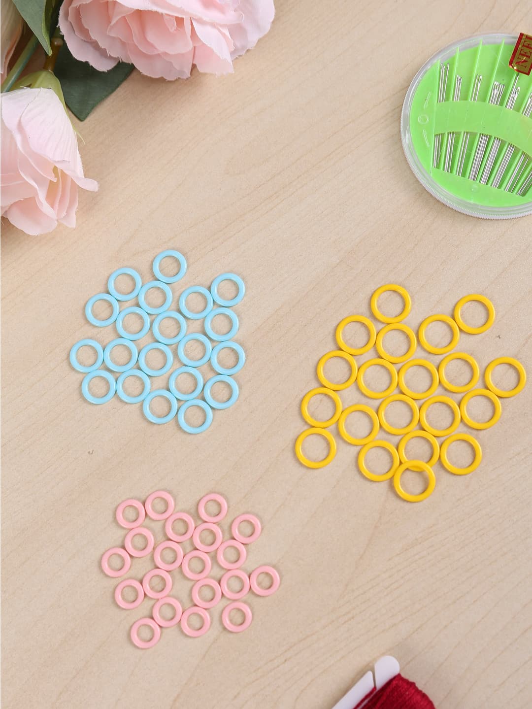 20pcs Each Of Small, Medium, And Large Plastic Round Crochet Stitch Markers/Knitting Tools