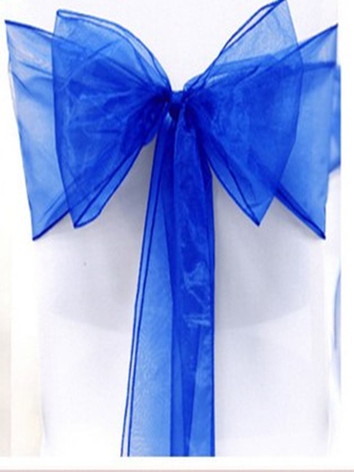 10pcs Blue Chair Back Decorative Flower With Bowknot, For Christmas And Halloween