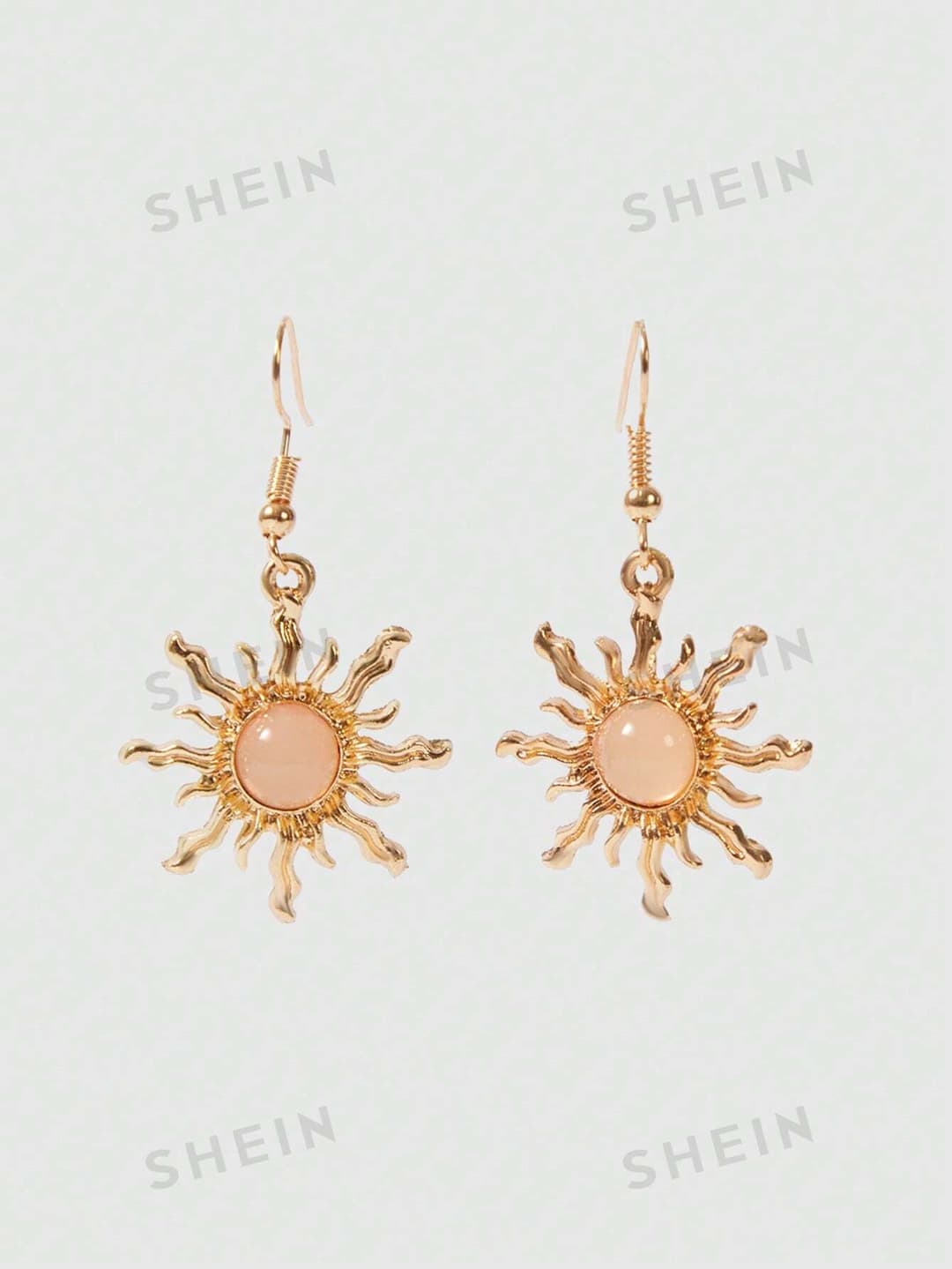 ROMWE Fairycore Personalized Cold Golden Green Sun Earrings