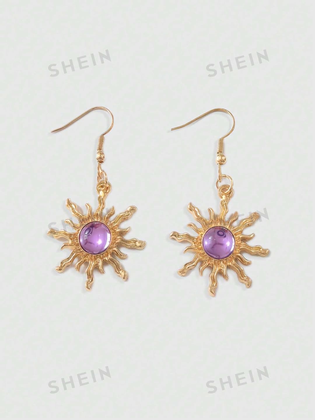 ROMWE Fairycore 1pair Simple Bohemian Style Light Purple Tassel Drop Earrings For Women
