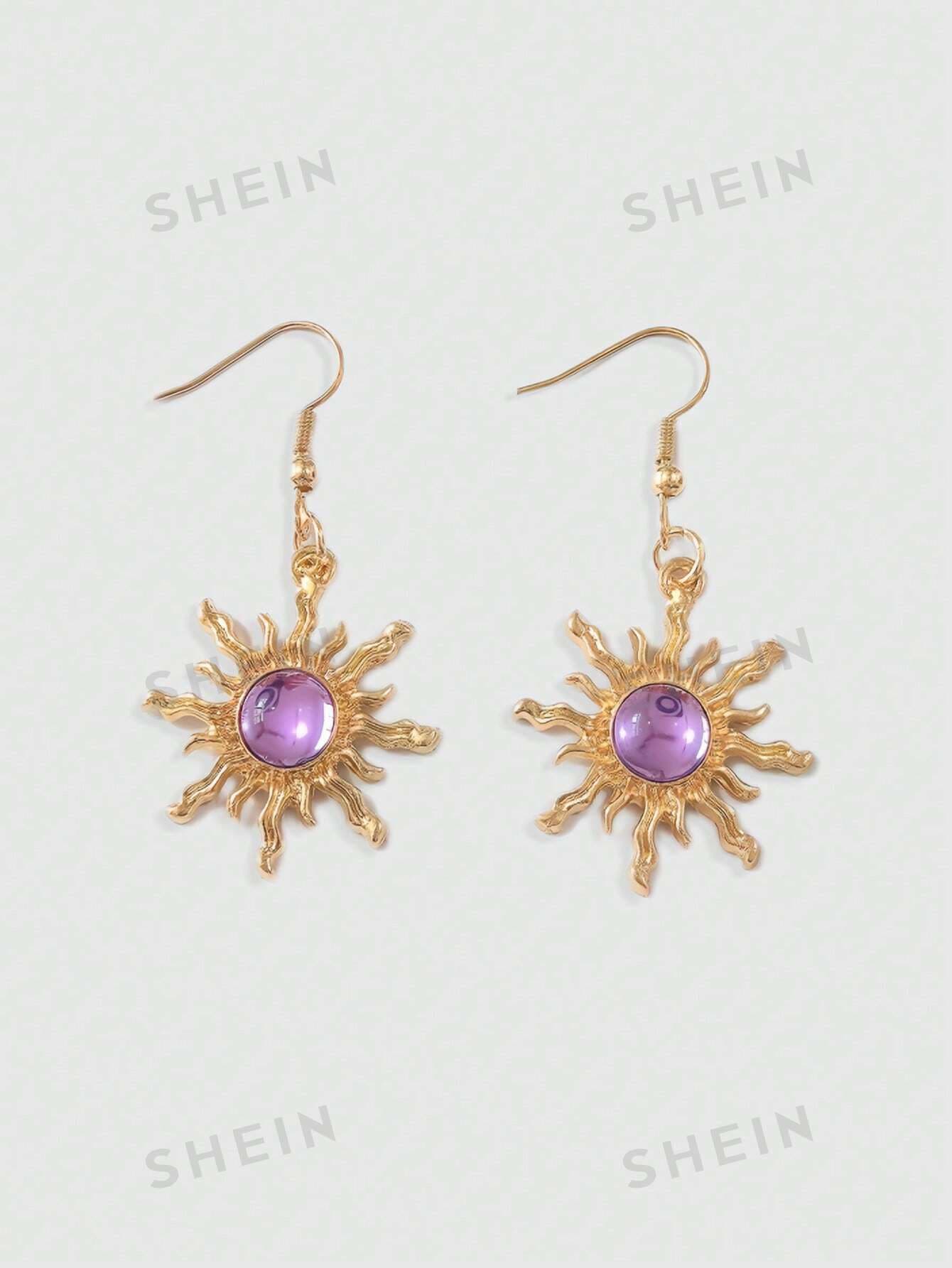 ROMWE Fairycore 1pair Simple Bohemian Style Light Purple Tassel Drop Earrings For Women