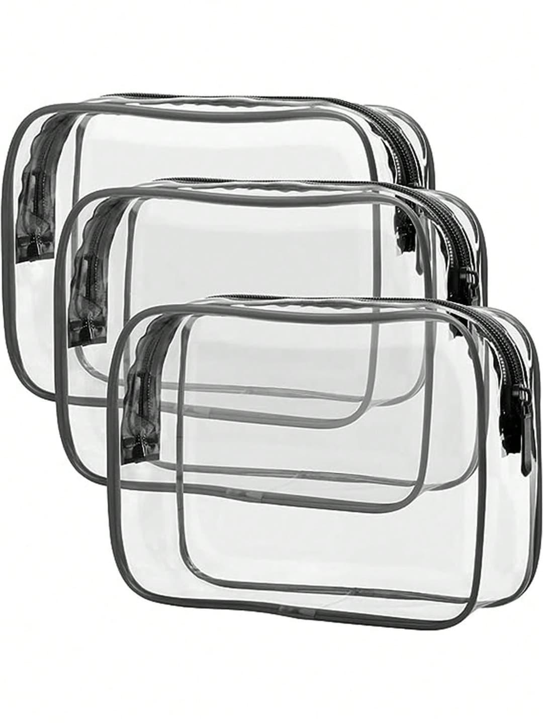 1pc Transparent Waterproof Cosmetic Bag, Luggage Organizer Pouch For Travel, Unisex