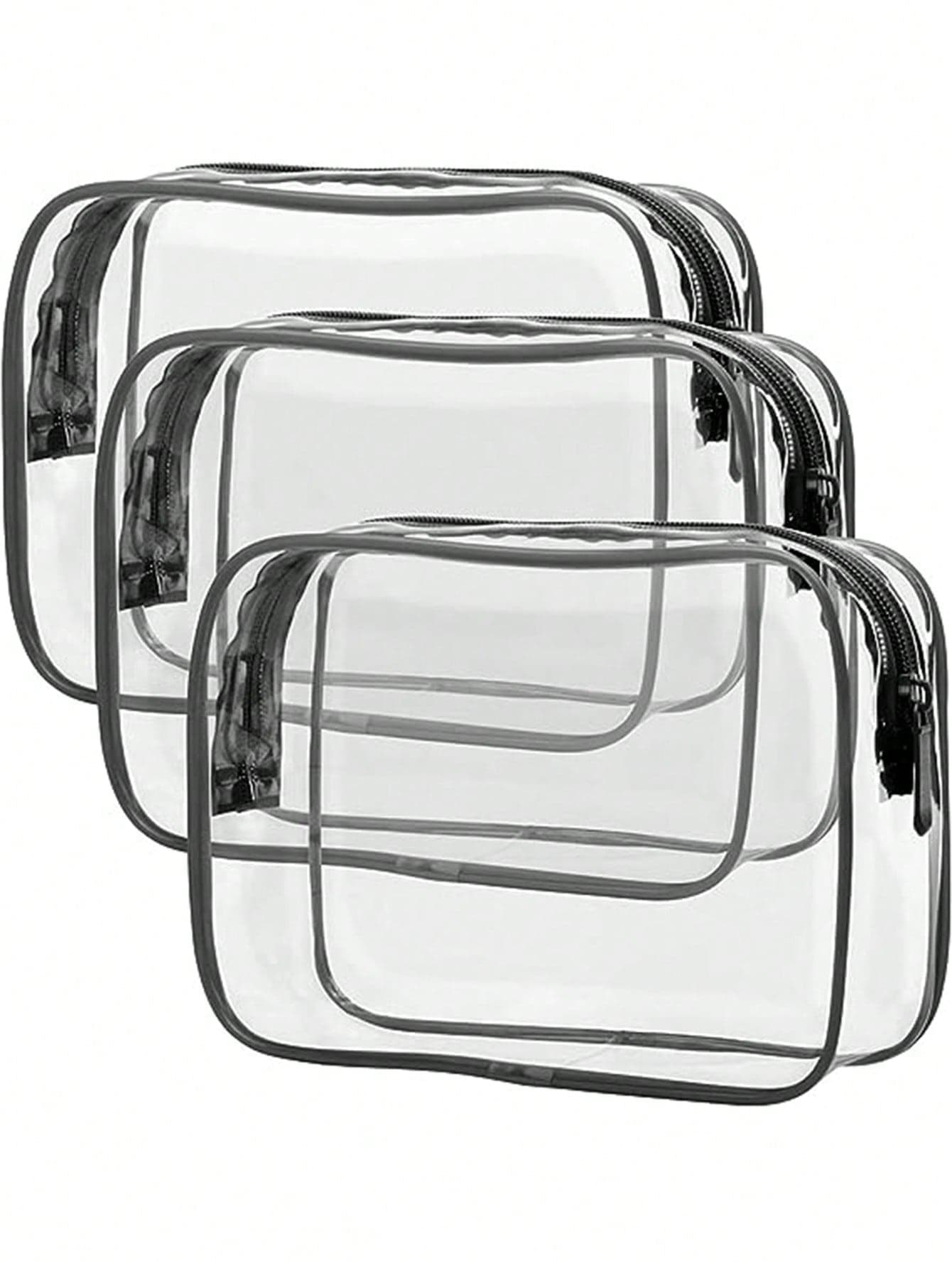 1pc Transparent Waterproof Cosmetic Bag, Luggage Organizer Pouch For Travel, Unisex