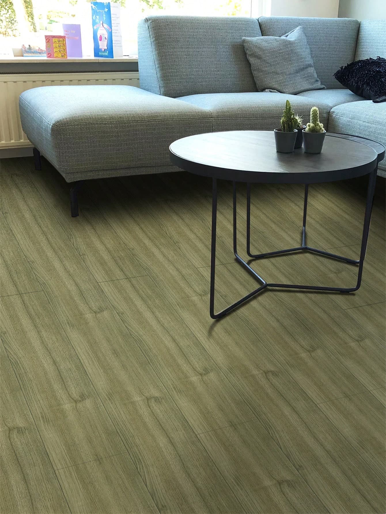 1roll Wooden Pattern Waterproof Floor Sticker, Modern Wooden Pattern Floor Paper Sticker For Household