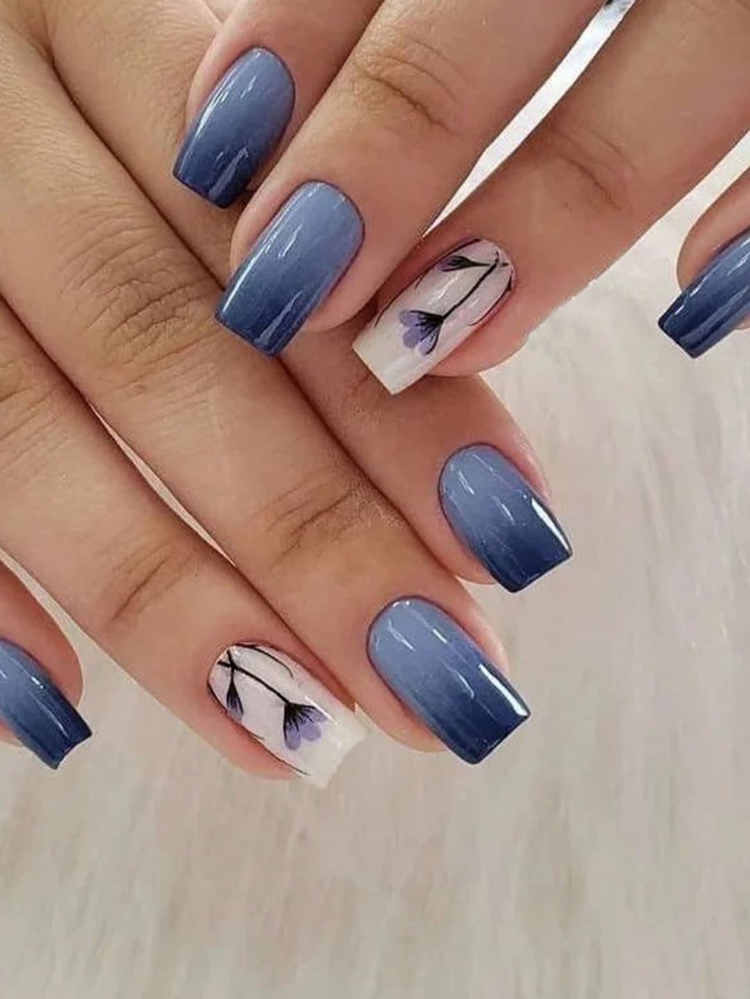 Instantly Upgrade Your Look With 24pcs Medium Square Solid Color Combination French Style Full Cover Fake Nail For Women And Girls