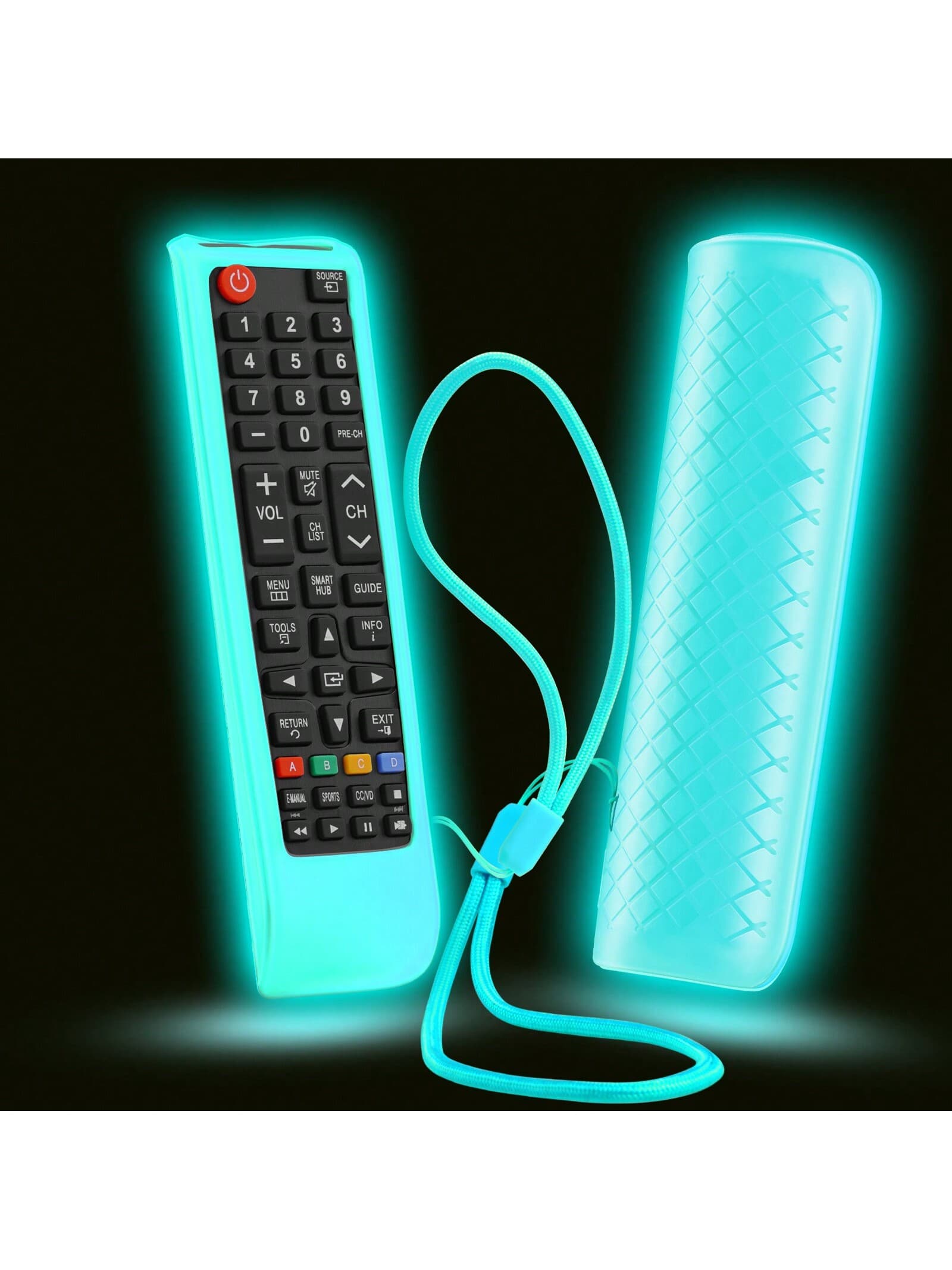 1PC Protective Case Compatible With Samsung Smart TV Remote Control, Silicone Anti-Slip Cover Universal Replacement Sleeve Skin With Lanyard Glow In The Dark,With Multiple Colors