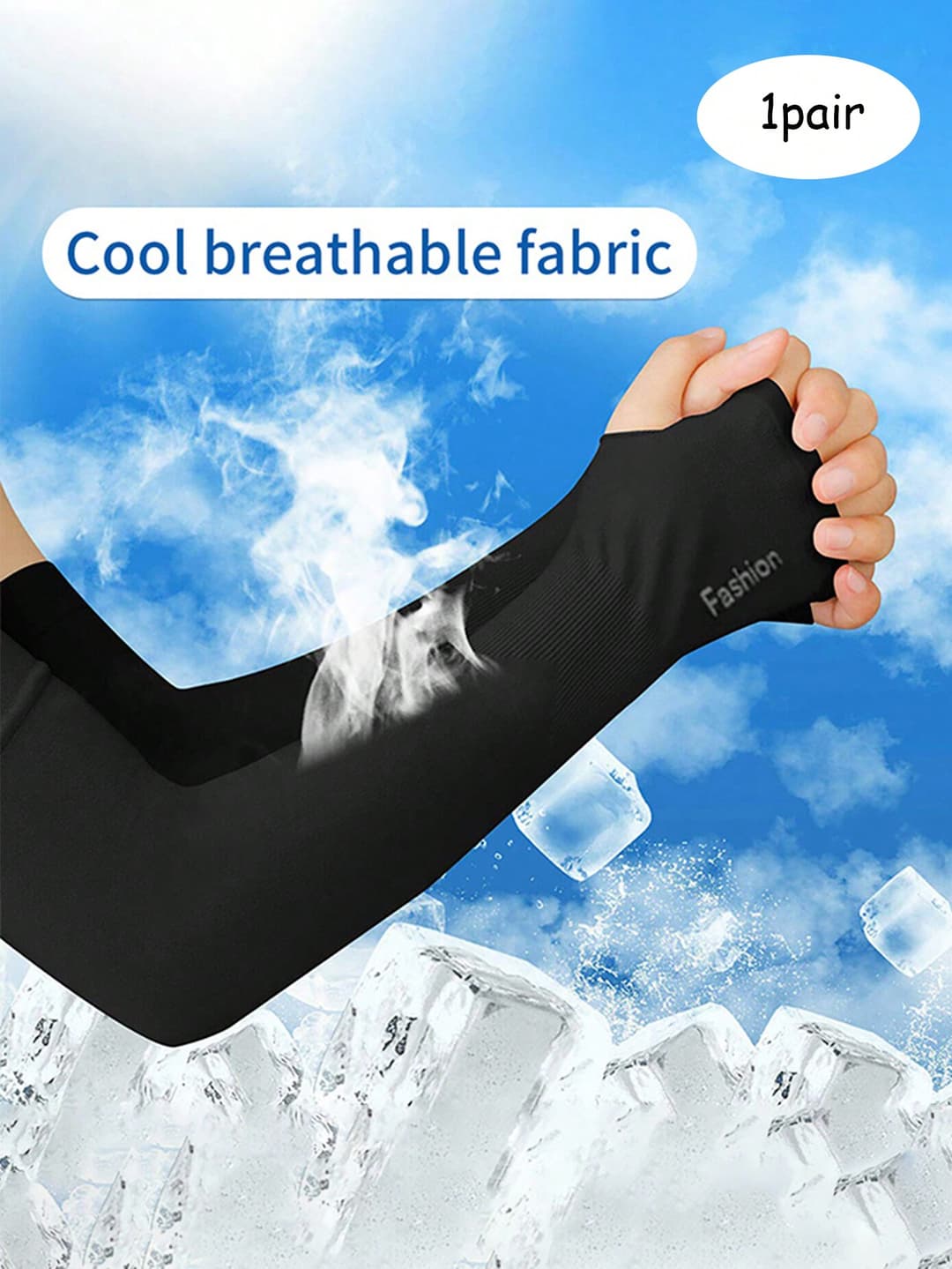 Sun Protective Anti UV 1pair Summer Ice Sleeves, Sun Protection Sleeves, Men's And Women's Ice Silk Anti UV Arm Sleeves, Outdoor Driving And Cycling Arm Protection For Breathability,Suitable For Cycling And Riding Motorcycle