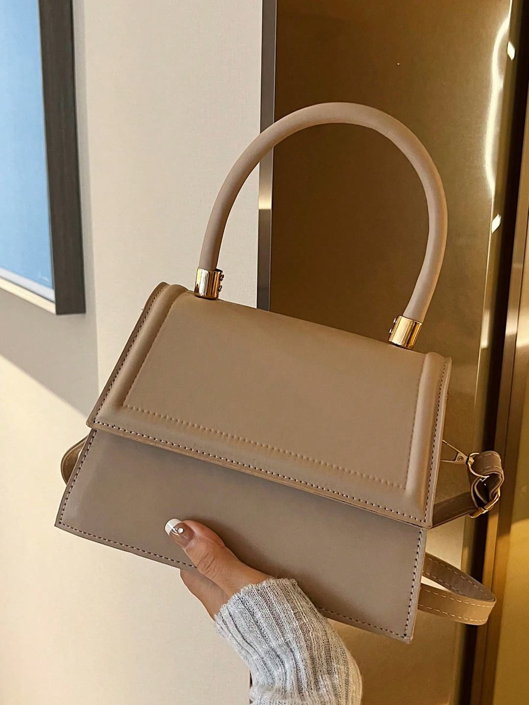 New Arrival Street Style Casual Solid Color Shoulder Bag, Handbag, Crossbody Bag, Fashionable And Minimalist Small Square Bag