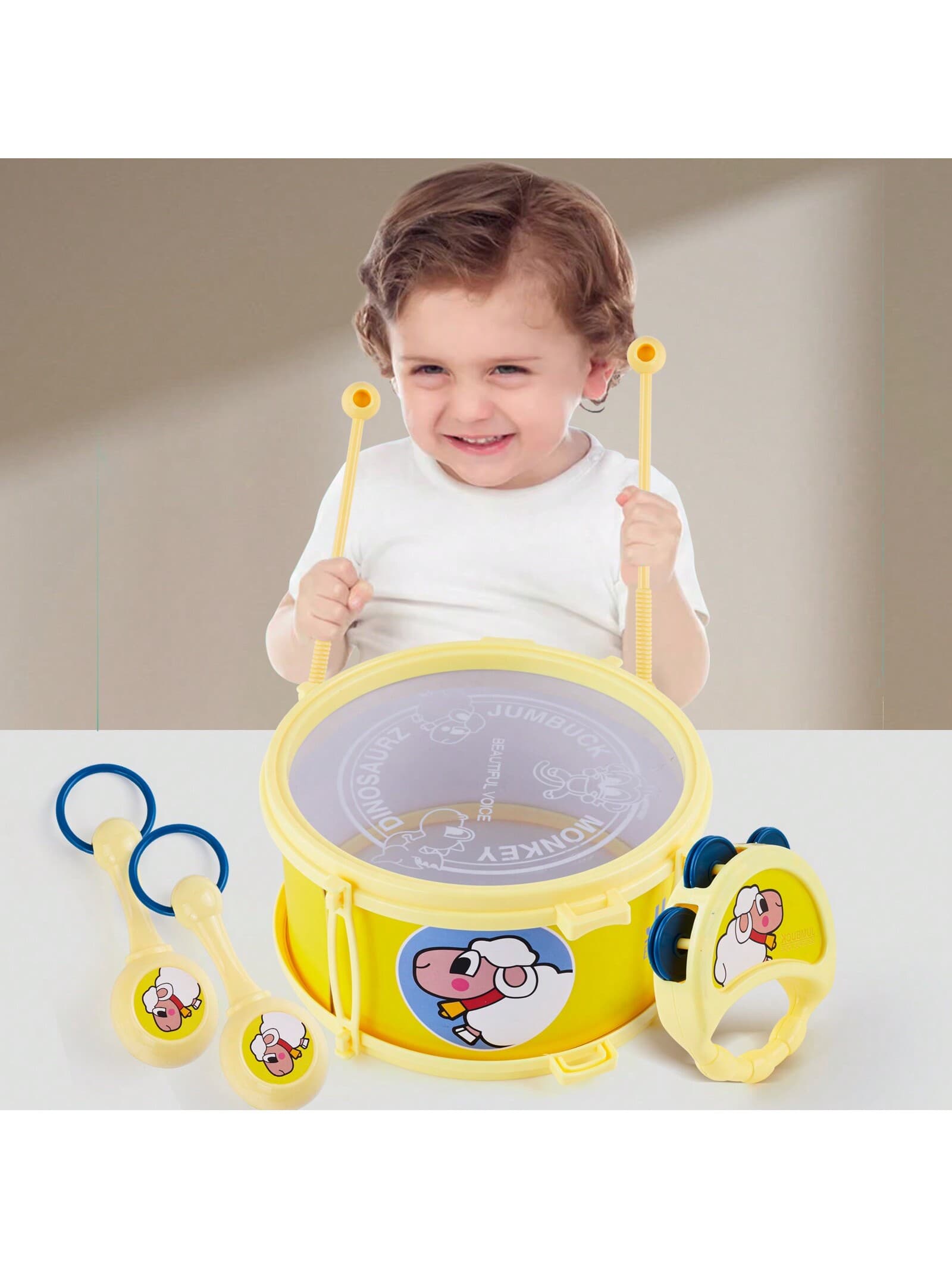 1 Set Of Percussion Musical Instrument Toy, Including Hand Drum, Xylophone, Maracas, Suitable For Music Beginner Boys And Girls