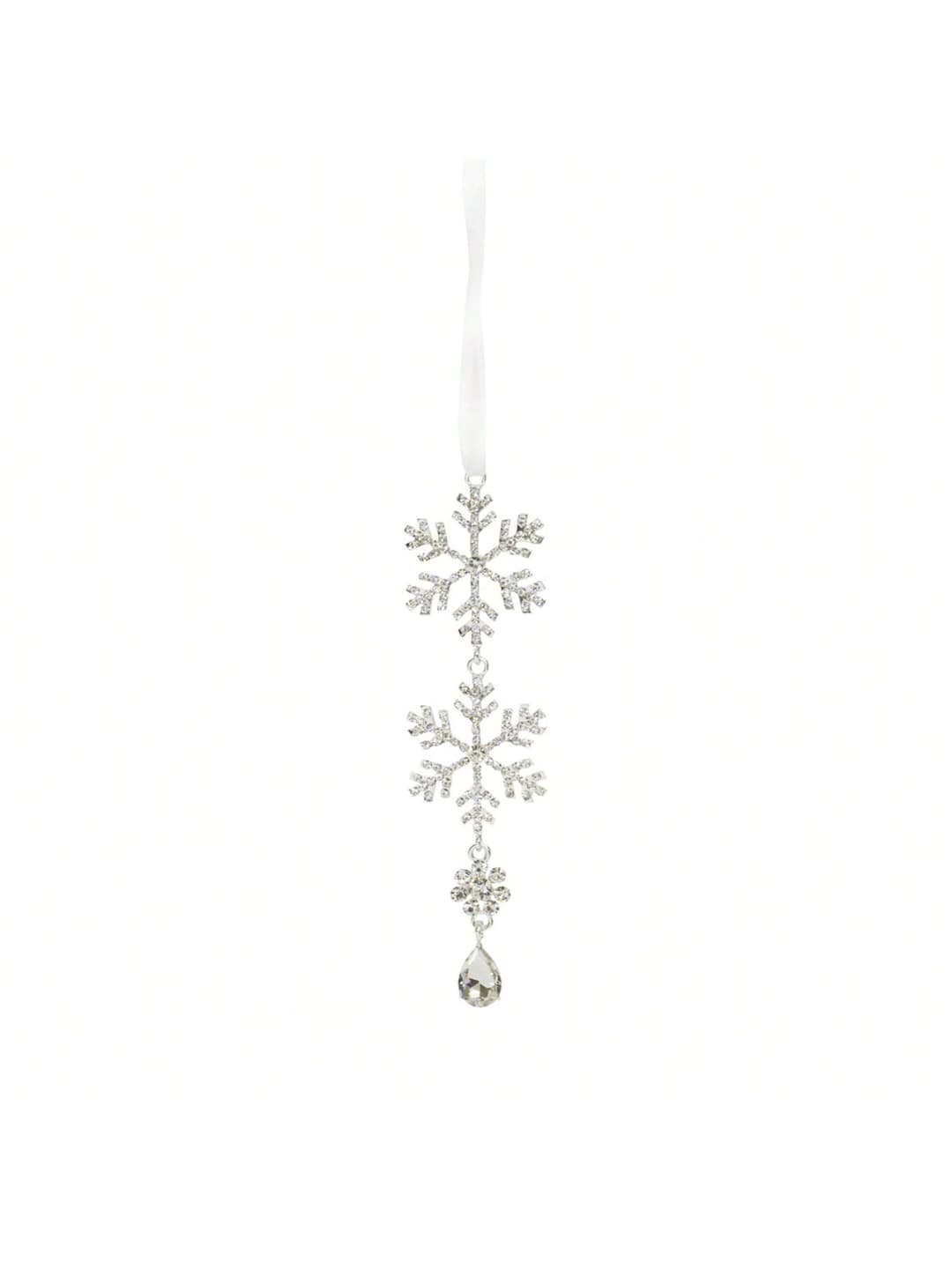 Jewel Tiered Snowflake Ornament Drop (Set Of 12)