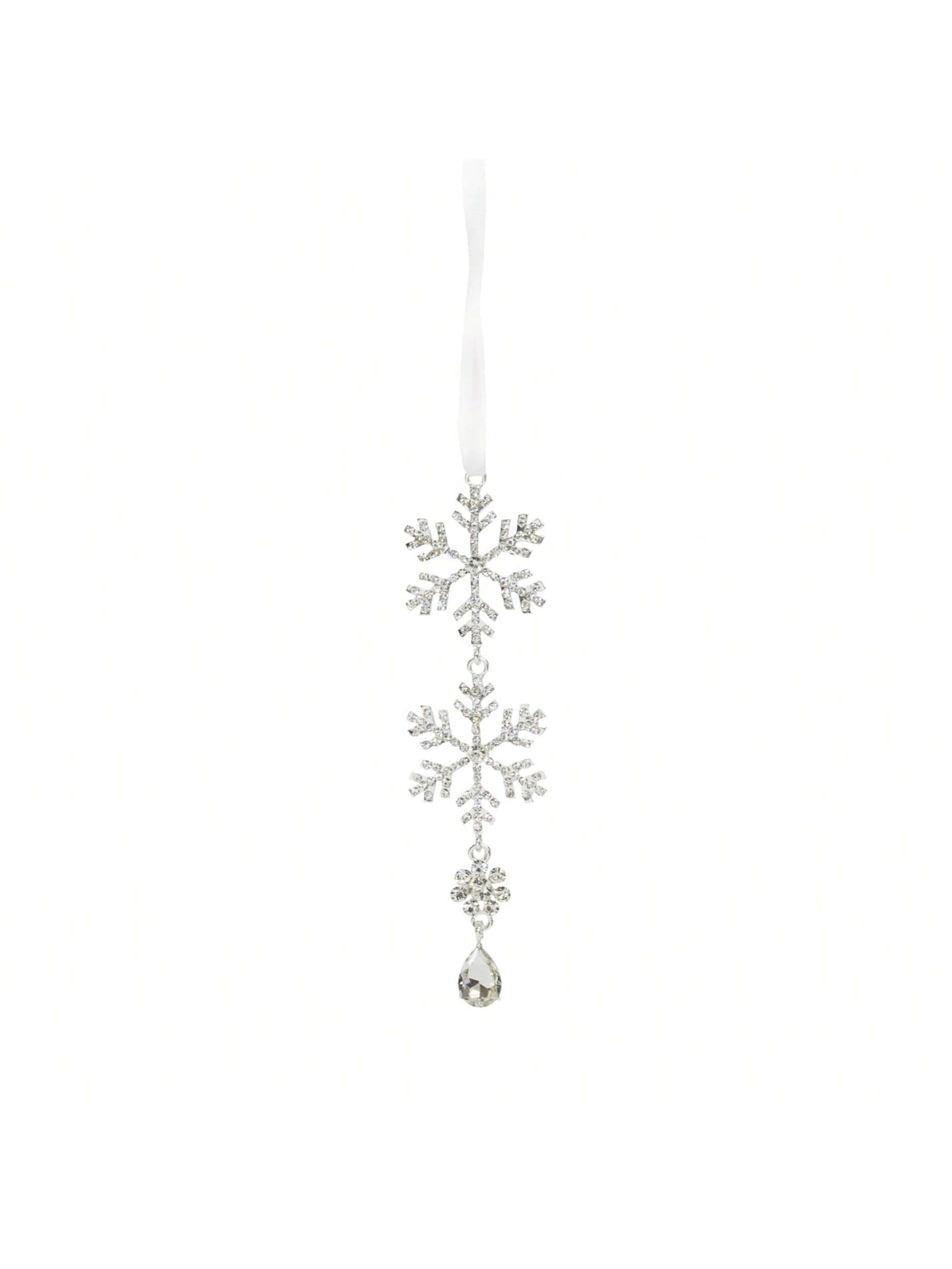 Jewel Tiered Snowflake Ornament Drop (Set Of 12)