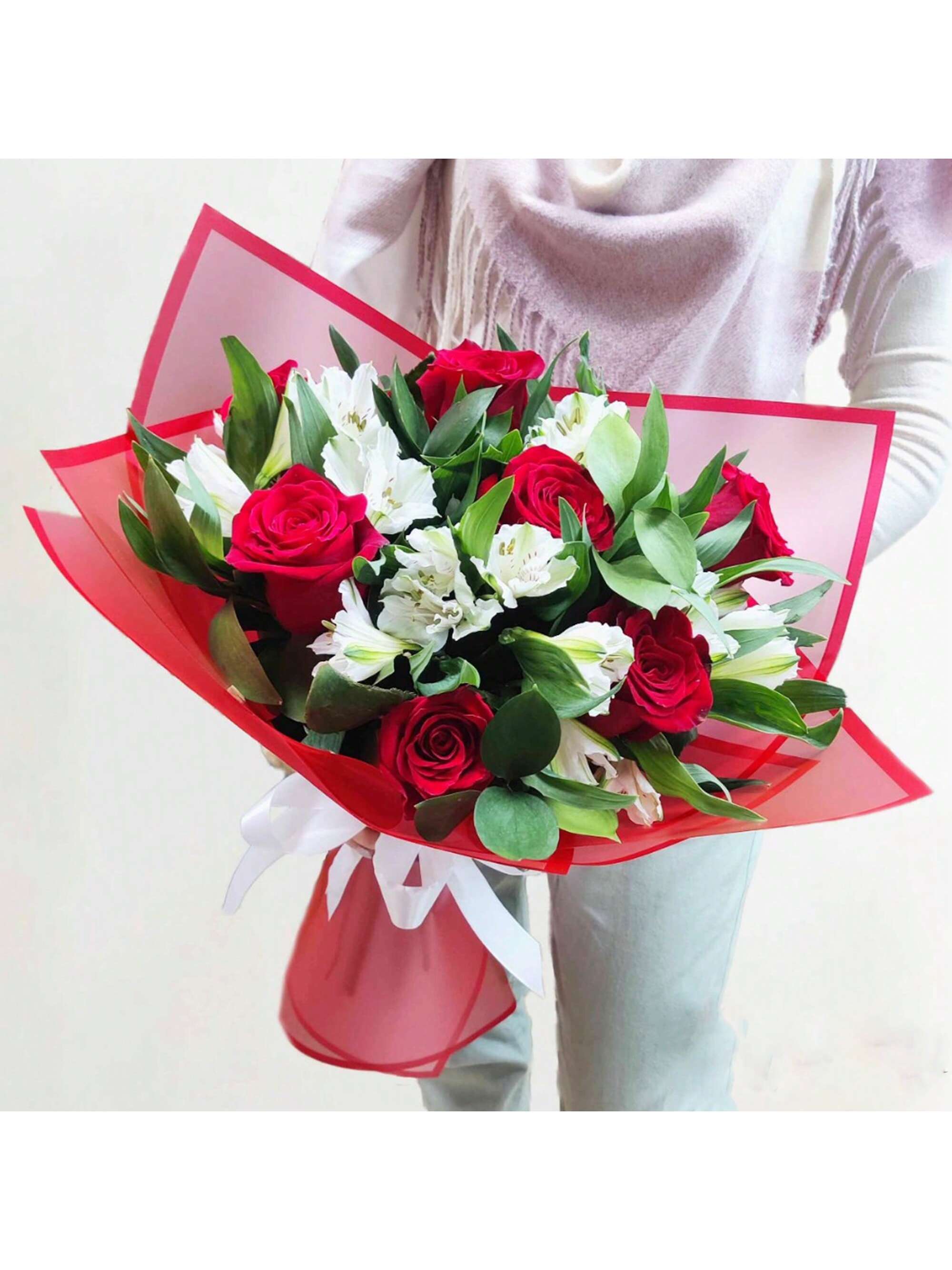 20pcs/Pack Matte Edge Korean Wrapping Paper, Waterproof Semi-Transparent Rose Flower Shop Gift Bouquet Packaging Paper
