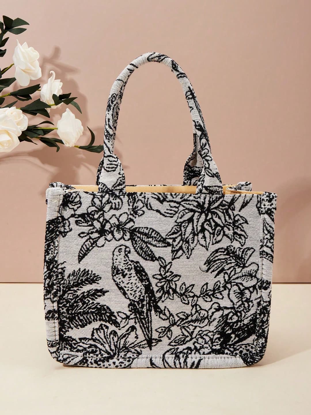 New Spring Jacquard Embroidery Large Capacity Tote Bag/Shoulder Bag (Random Pattern)