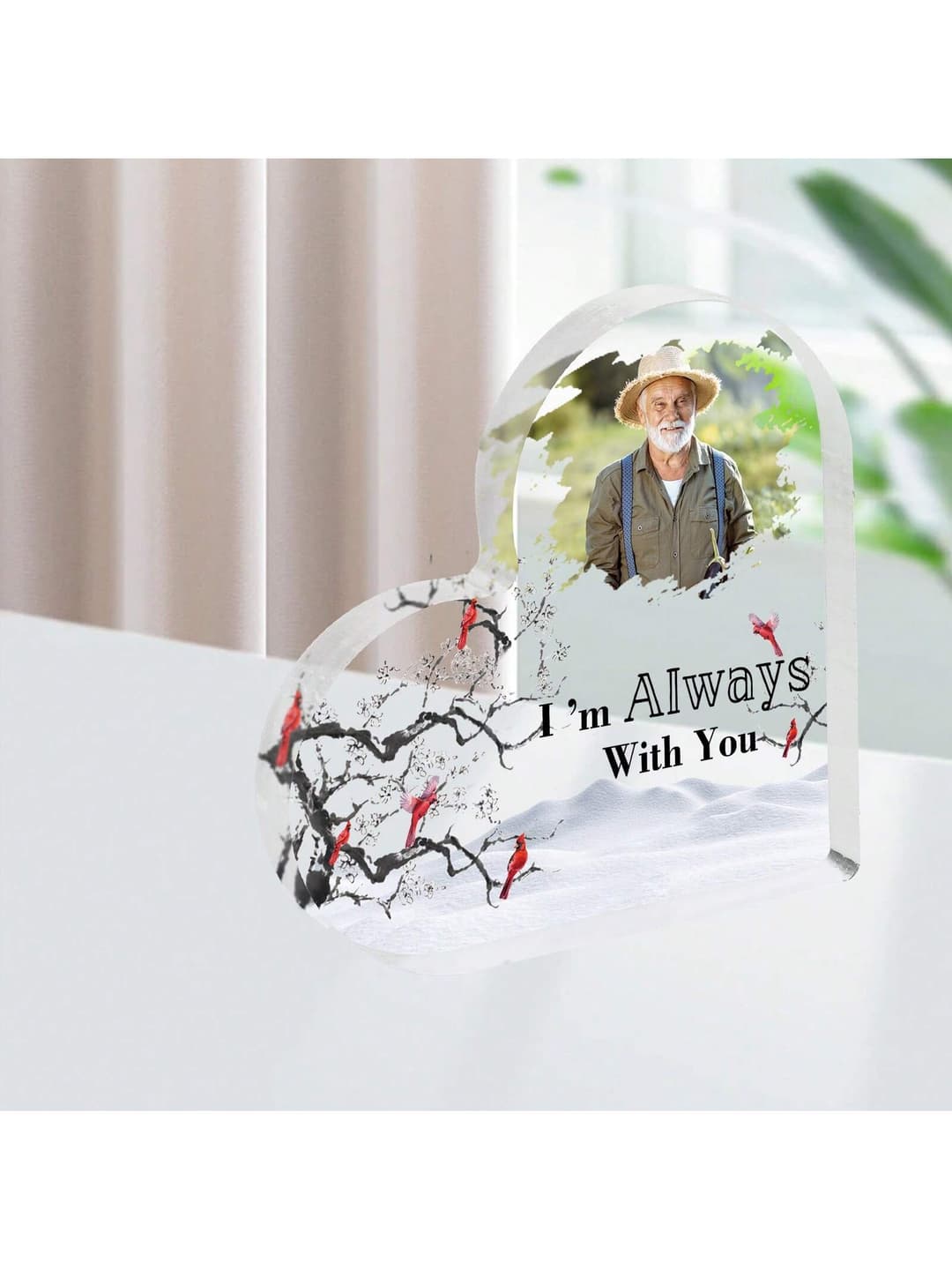 Sympathy Gifts For Loss Of Loved One,1pc Heart Acrylic Personalized Photo Plaque For Desks,Missing Mom In Heaven Gifts,In Loving Memory Gifts For Dad,Memorial Plaque Gift For Family,Grief Gifts For Loss Of Husband,Personalized Picture Sign Gifts For Women,Custom Photo Plate Gifts For Man,In Memory Of Loved One Gifts,Desk Picture Plate Personalized