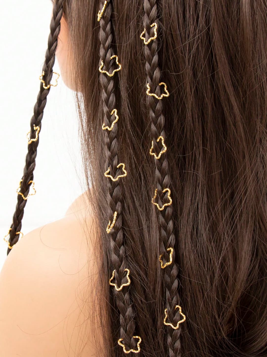30pcs Gold Star Shaped Hair Scrunchies Set, Y2K Hippie Bohemian Hair Accessories Decorative Hair Clips For Women Daily Wear, Party Favor