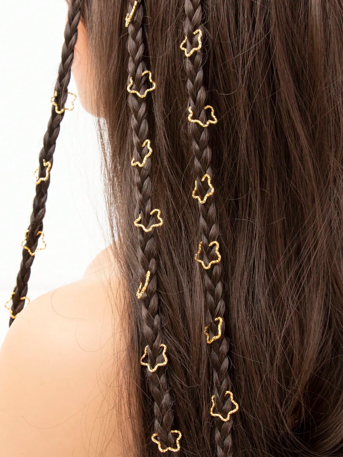 30pcs Gold Star Shaped Hair Scrunchies Set, Y2K Hippie Bohemian Hair Accessories Decorative Hair Clips For Women Daily Wear, Party Favor