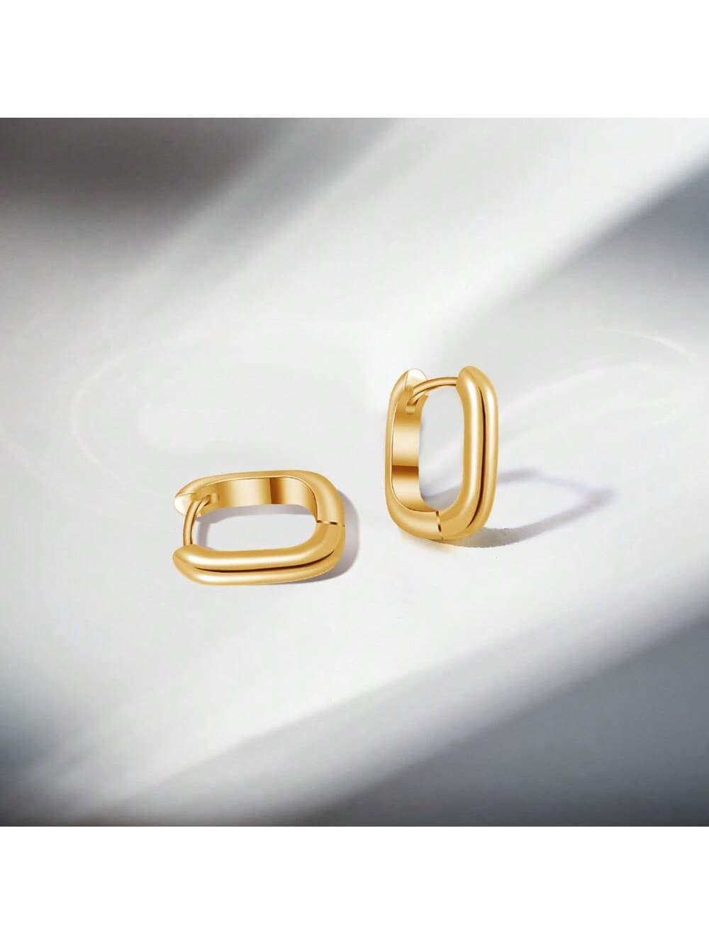 PHNIBIRD Rectangular Hoop Earrings, Hypoallergenic Material, Minimalist Style, Unisex Design, Fashion Accessory For Daily Wear, Suitable As Birthday, Holiday, Graduation Gifts For Girlfriend, Boyfriend, Friend, Family