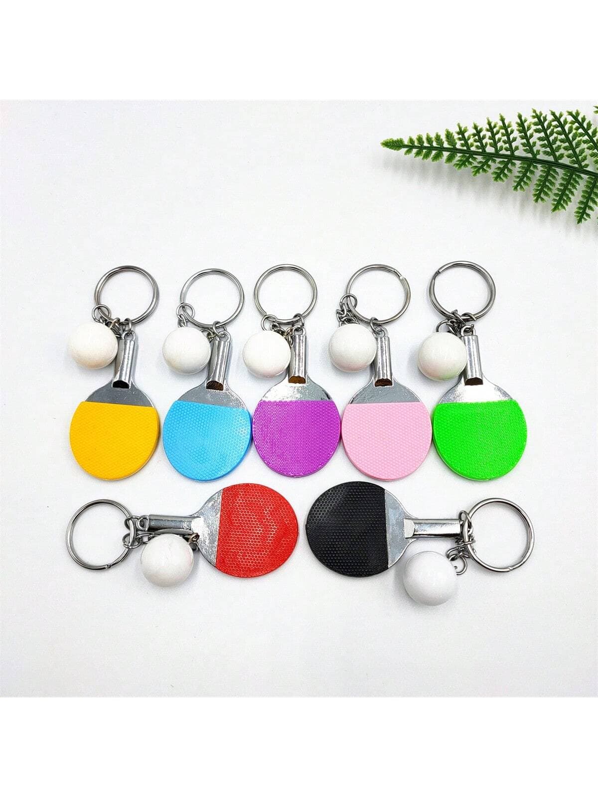1PC Mini Simulation Ping Pong Key Chain, Creative Mini Ping Pong Car Key Chain Pendant, Sports Fans Small Gifts