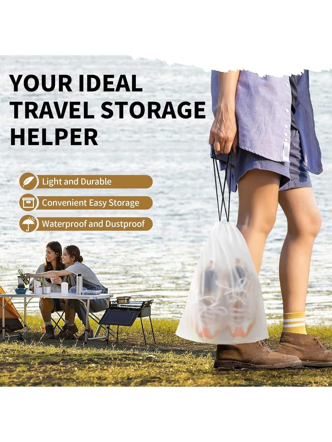 20pcs/Set Travel Organisers, Shoe Bags, Packing Bags, Storage Drawstring Bags