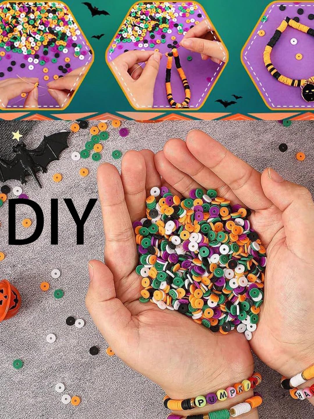 2086PCS Halloween Diy Kit Ghost Pumpkin Bat Bracelet Making Pendant Pendant