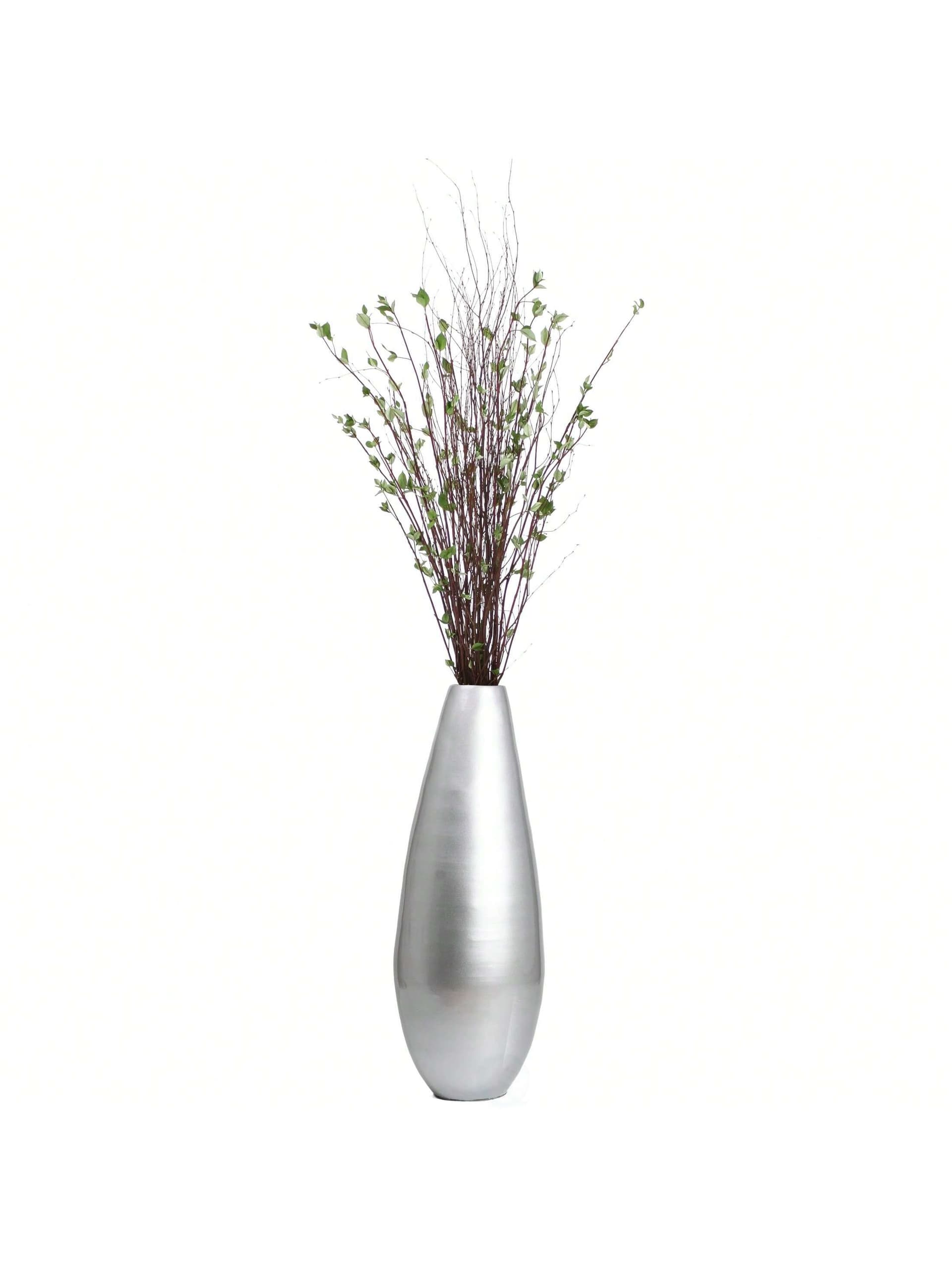 31.5" Spun Bamboo Tall Floor Vase - Sleek Metallic Finish, Elegant Home Decoration, Modern Accent Piece, Living Room Decor, Handcrafted Bamboo Art, Contemporary Interior Design, Unique Tall Vase, Black Large