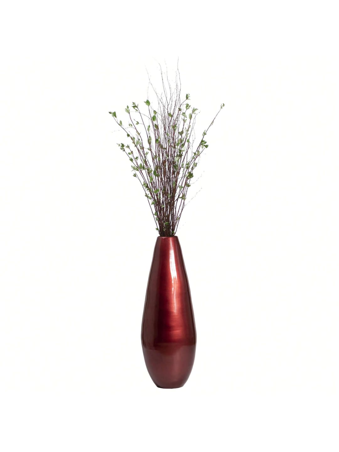 31.5" Spun Bamboo Tall Floor Vase - Sleek Metallic Finish, Elegant Home Decoration, Modern Accent Piece, Living Room Decor, Handcrafted Bamboo Art, Contemporary Interior Design, Unique Tall Vase, Black Large