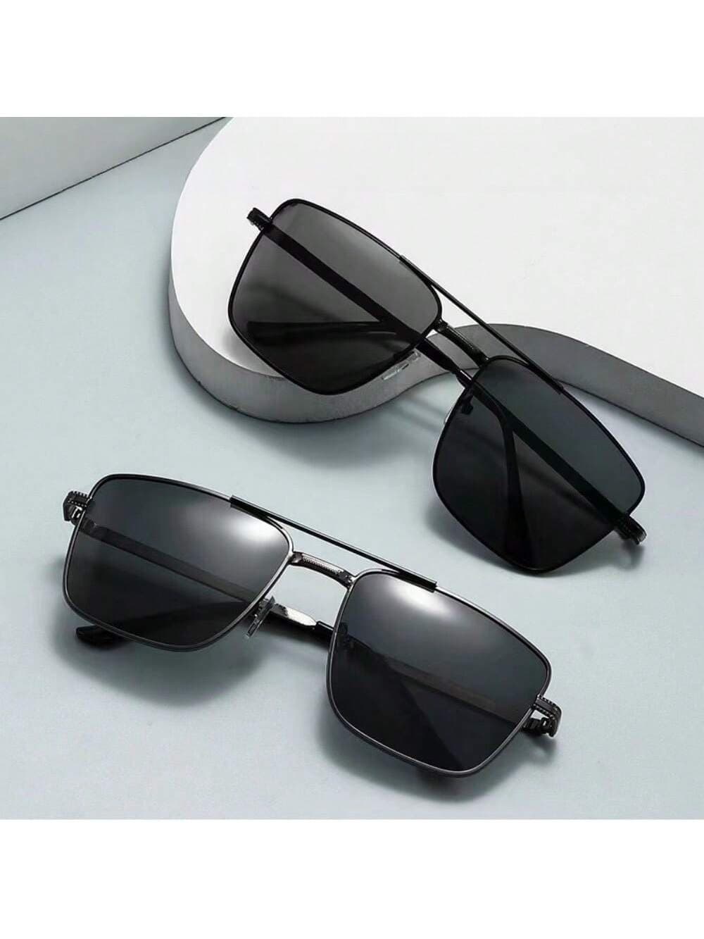 1pc Unisex Square Color Changing Polarized Sunglasses, UV Protection For Driving, Fishing