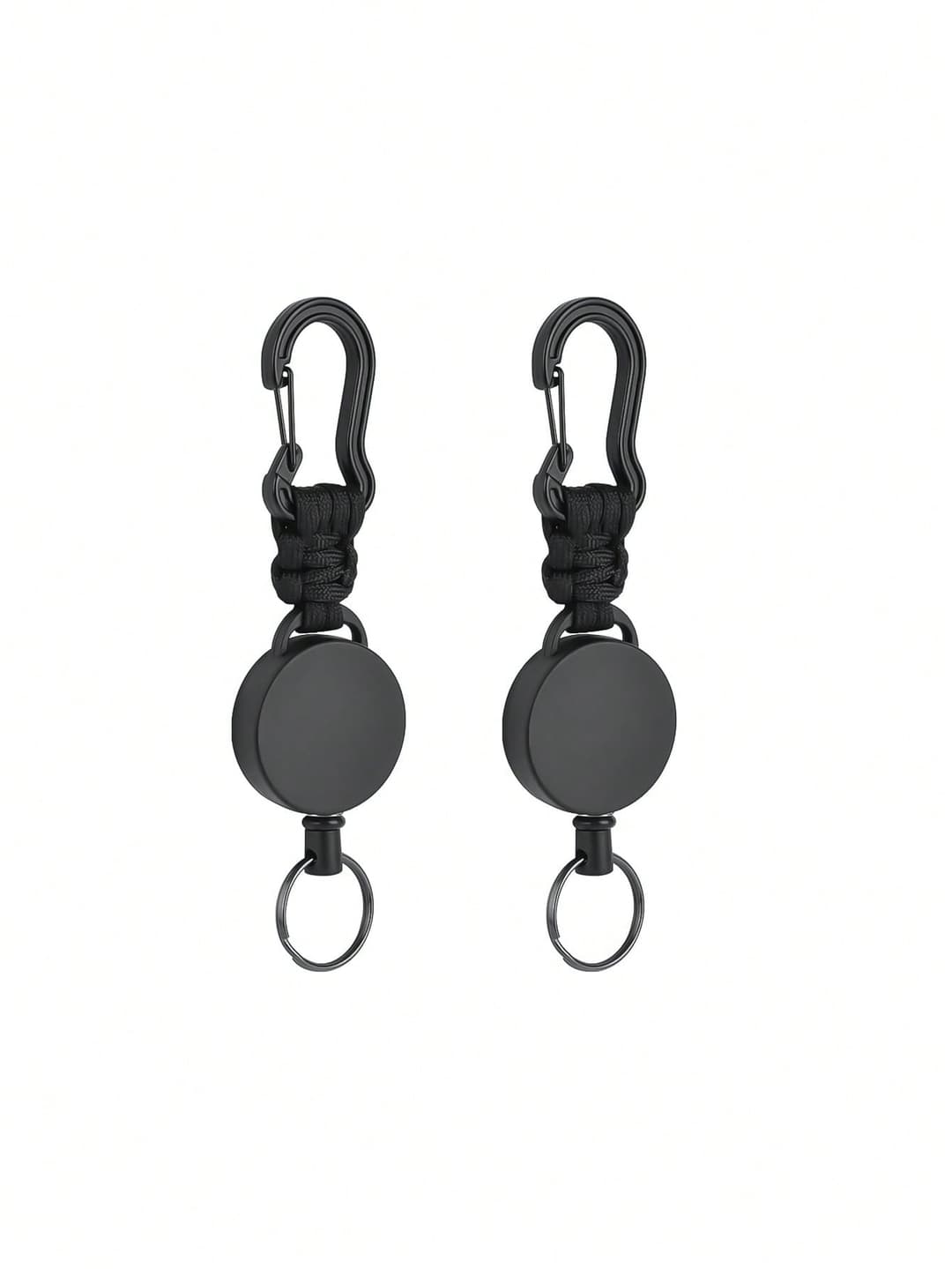 1 Piece Retractable Keychain, Heavy Duty Tactical Carabiner Key Reel (With Rope), ID Holder Key Reel