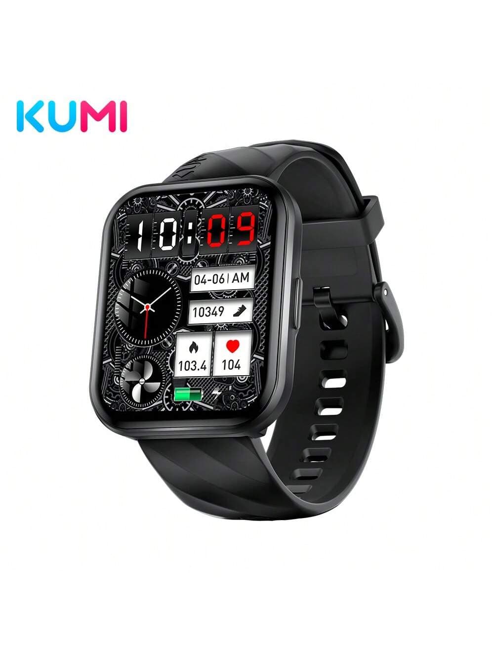 KUMI KU6 Meta Smart Watch IP68 Waterproof 1.96" 100+Exquisite Dial With Compass Bluetooth Call Liveness Detection