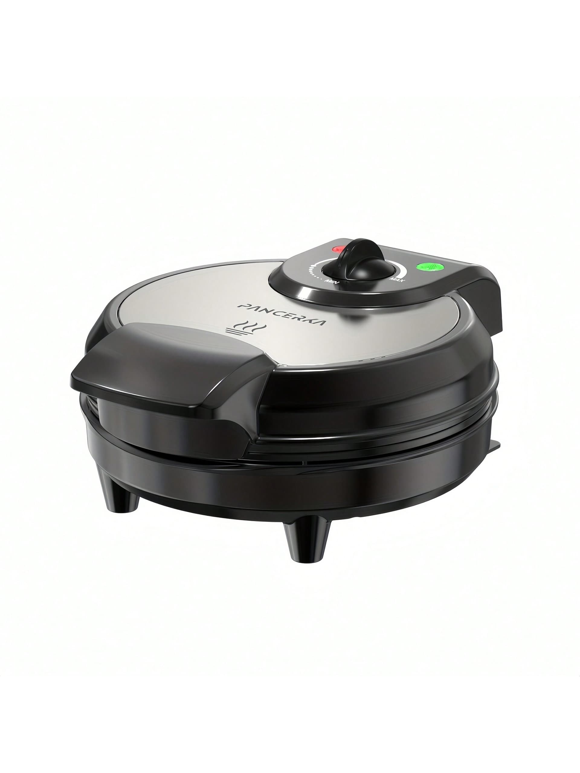 PANCERKA 1PC Belgian Waffle Maker With Adjustable Temperature Control, Non-Stick Plates And Cool Touch Handle, Makes 8" Waffles, Stainless Steel