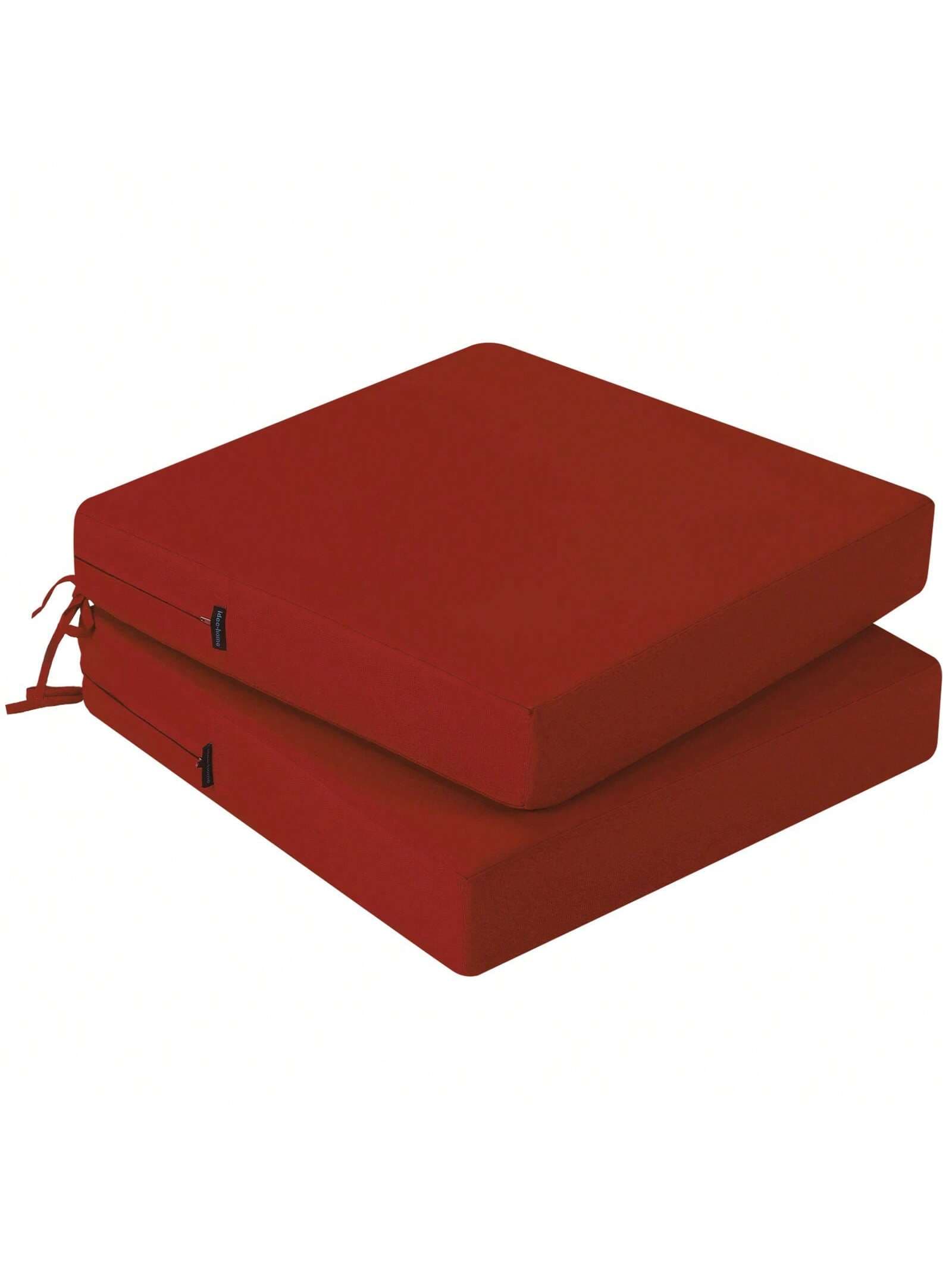 Idee-Home Outdoor Chair Cushions Set Of 2, Outdoor Seat Cushions 22x22 Waterproof, Patio Chair Cushion Color Fastness With Ties Patio Furniture Garden Sofa Couch Pads