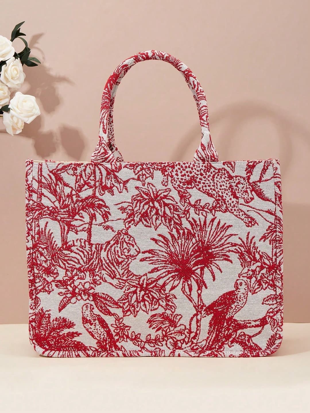Spring New Jacquard Embroidered Large Capacity Tote Bag Shoulder Bag (Pattern Random)
