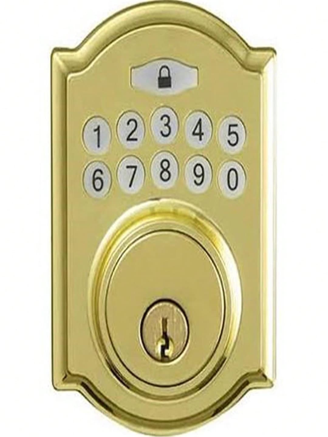 Unbeatablesale Taiwan Fu Hsing Industrial 221752 Tru-Guard Castle Electronic Deadbolt Lock, Polished Brass