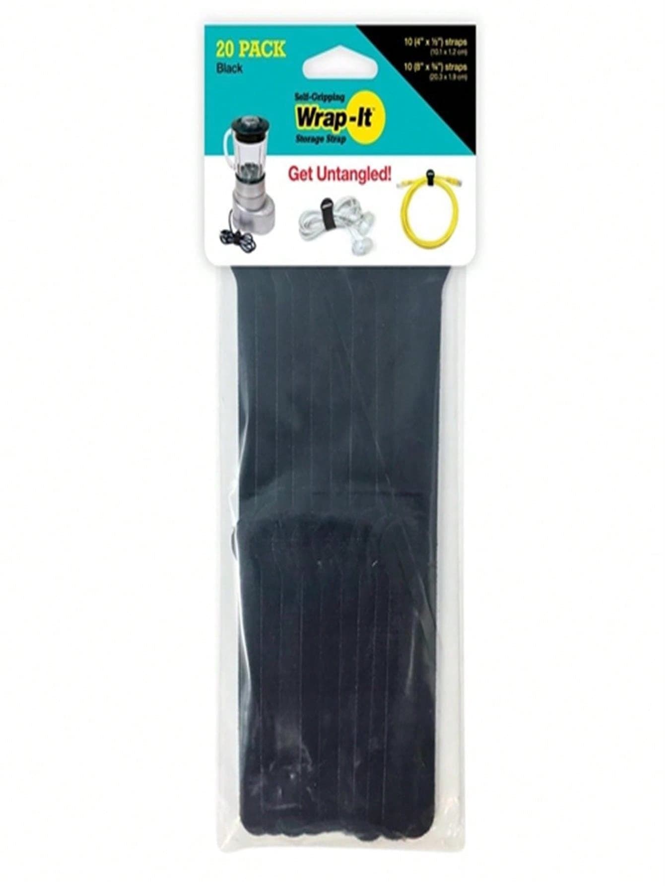 Unbeatablesale JJAAMM 250838 Wrap-It Black Self-Gripping Storage Cable Ties - Pack Of 20