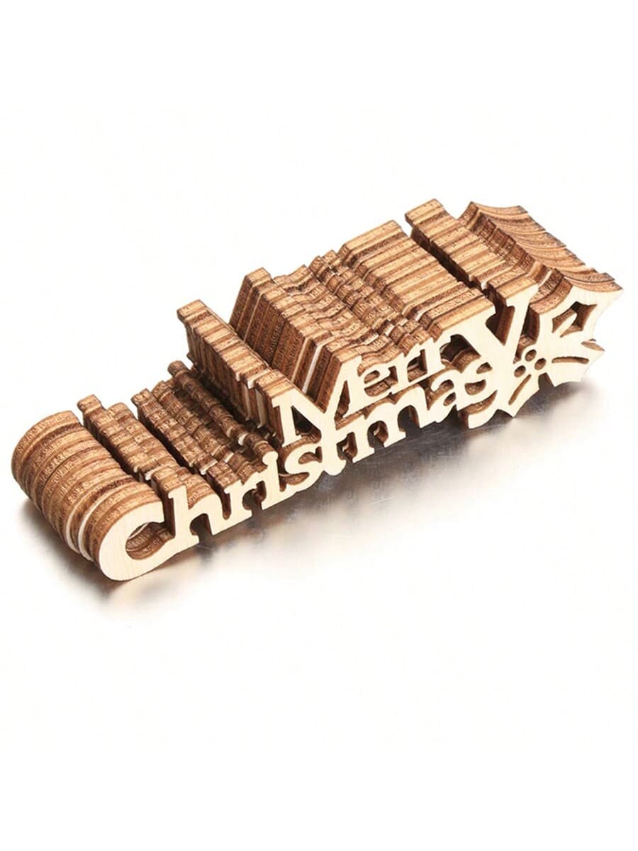 30pcs, Merry Christmas Wooden Letter Ornament - Perfect For Home Decor And Holiday Celebrations