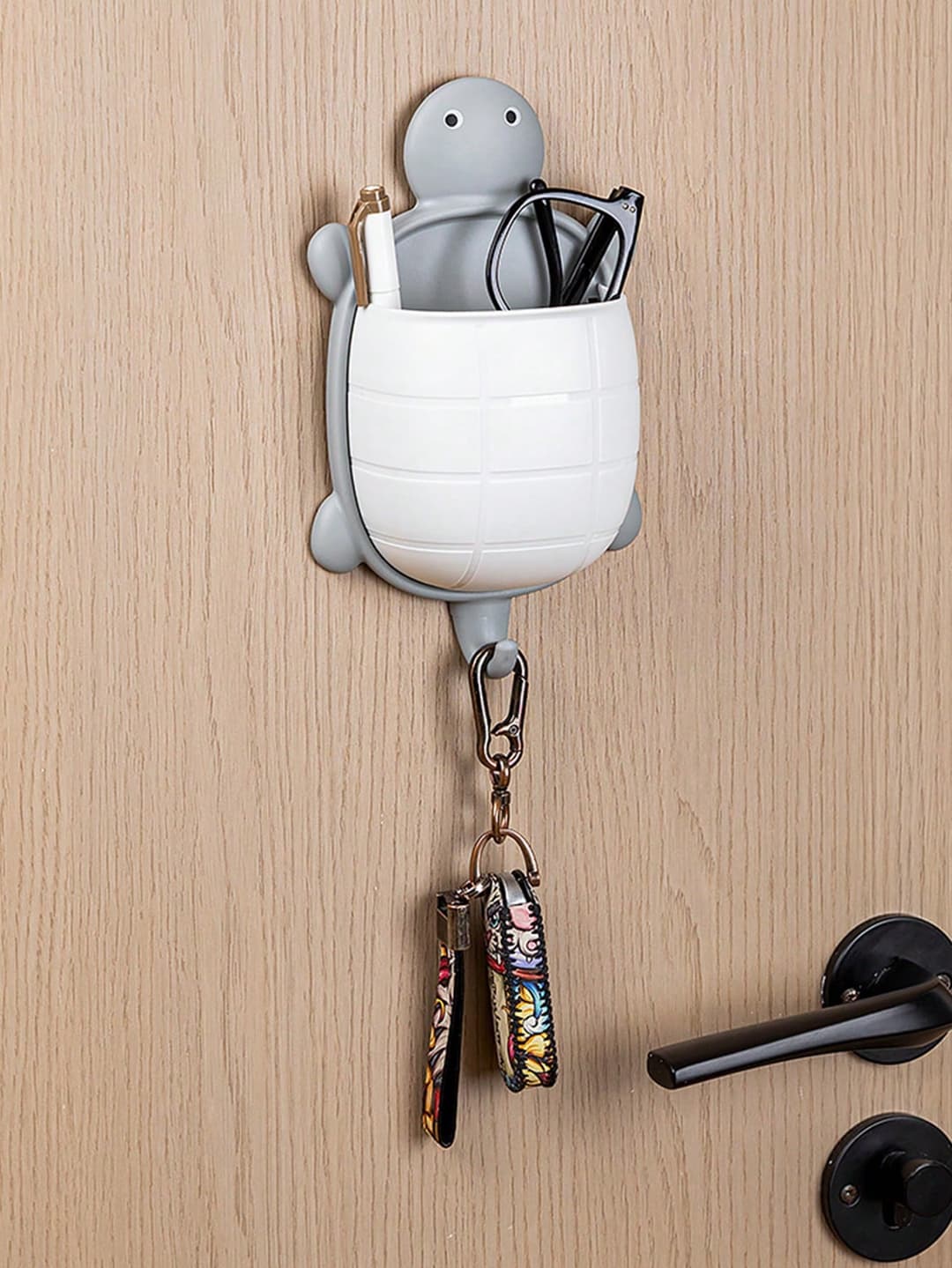 1pc Turtle Shaped Wall Mounted Storage Rack For Kitchen Bathroom, Makeup Organizer Box, Toothbrush Holder