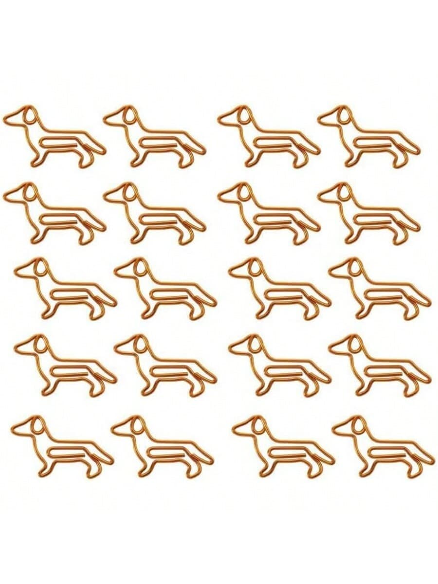 20Pcs Orange Small Paperclips,Orange Cute Small Paper Clips,Dachshund Shaped Paper Clips,Cute Paperclips Bookmarks Planner Clips,Office Supplies Gifts Binder And Paper Clips, Clamps And Rings