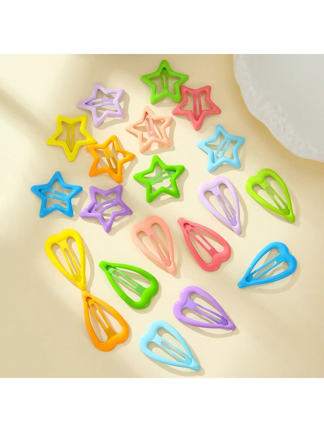20pcs Mixed Star Shaped Hair Clips, New Design Hair Accessories For Girls, Bangs Clip, All Season