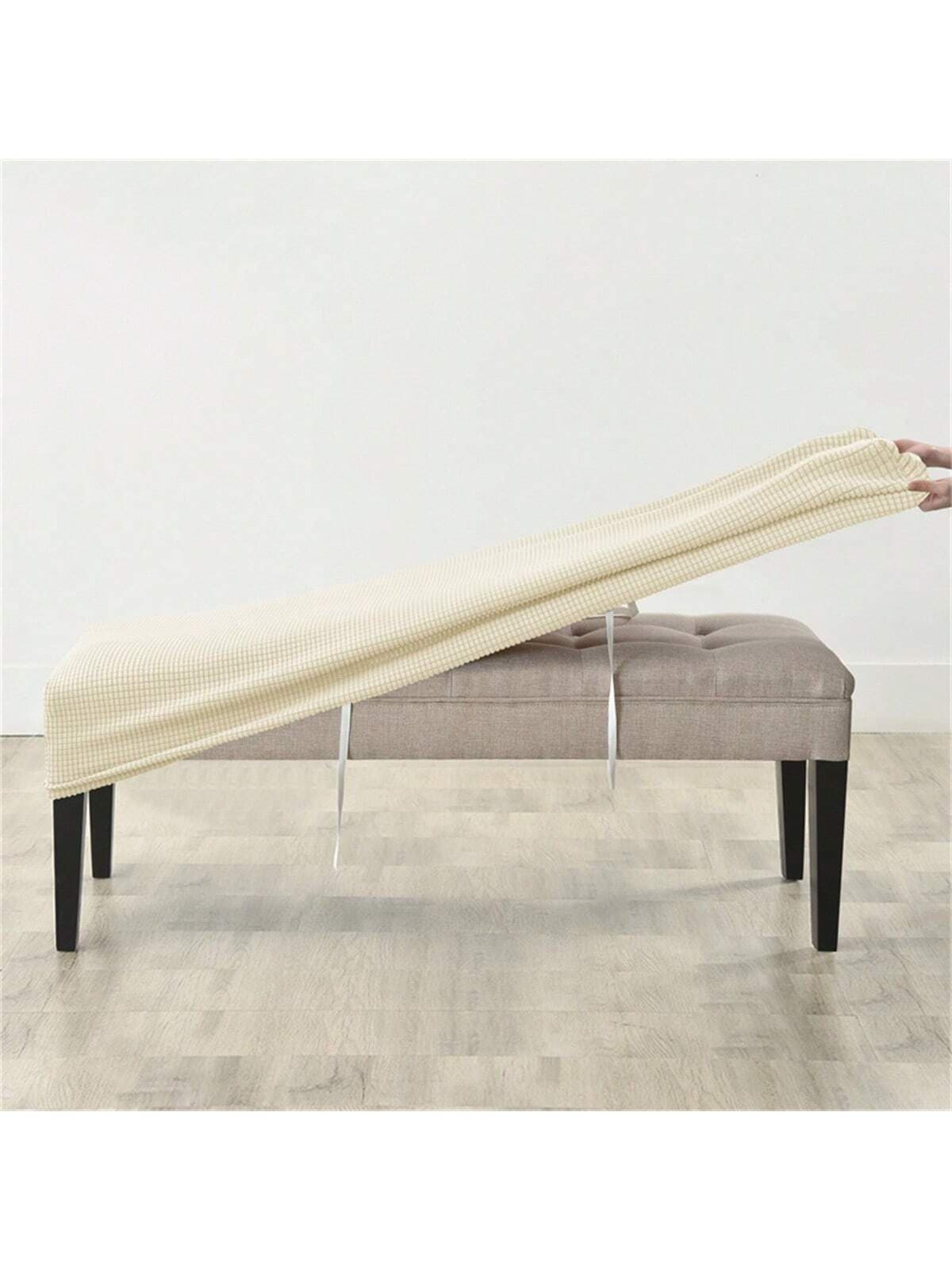 1PC Polar Fleece Bench Cover Spandex Elastic Long Stool Covers Removable Washable Ottoman Seat Protector For Dining Room Bedroom