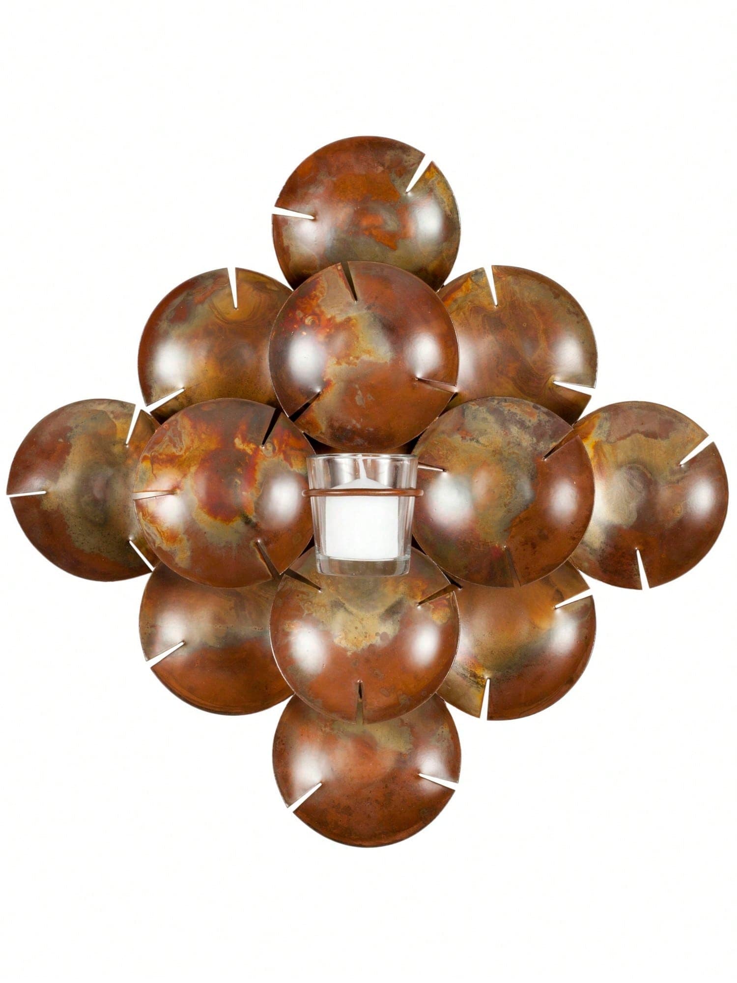 1 Votive Round Cut Cups Square Wall Decor Set Of 4