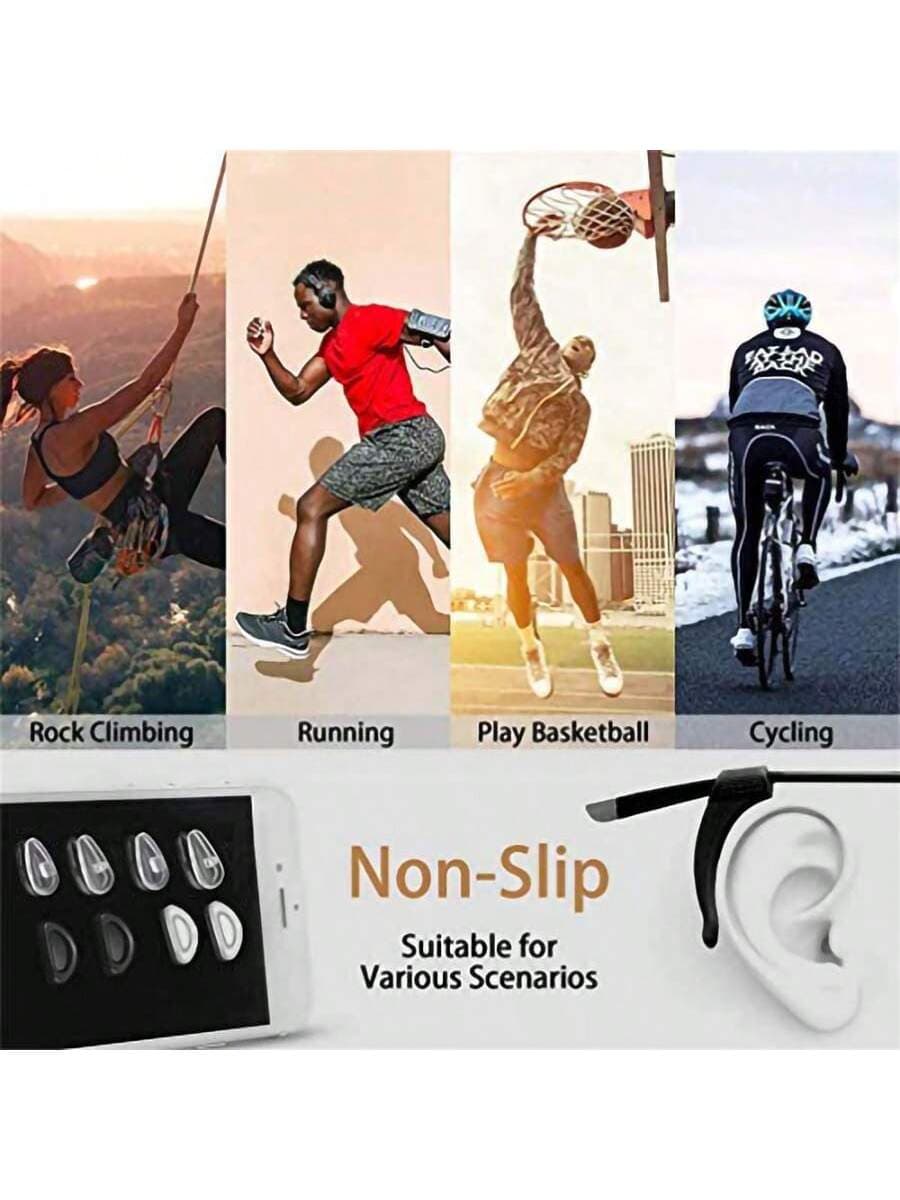 14pcs Silicone Anti-Slip Eyeglasses Temple Tip Holder Extenders, Suitable For Adult And Children Eyeglasses & Sunglasses