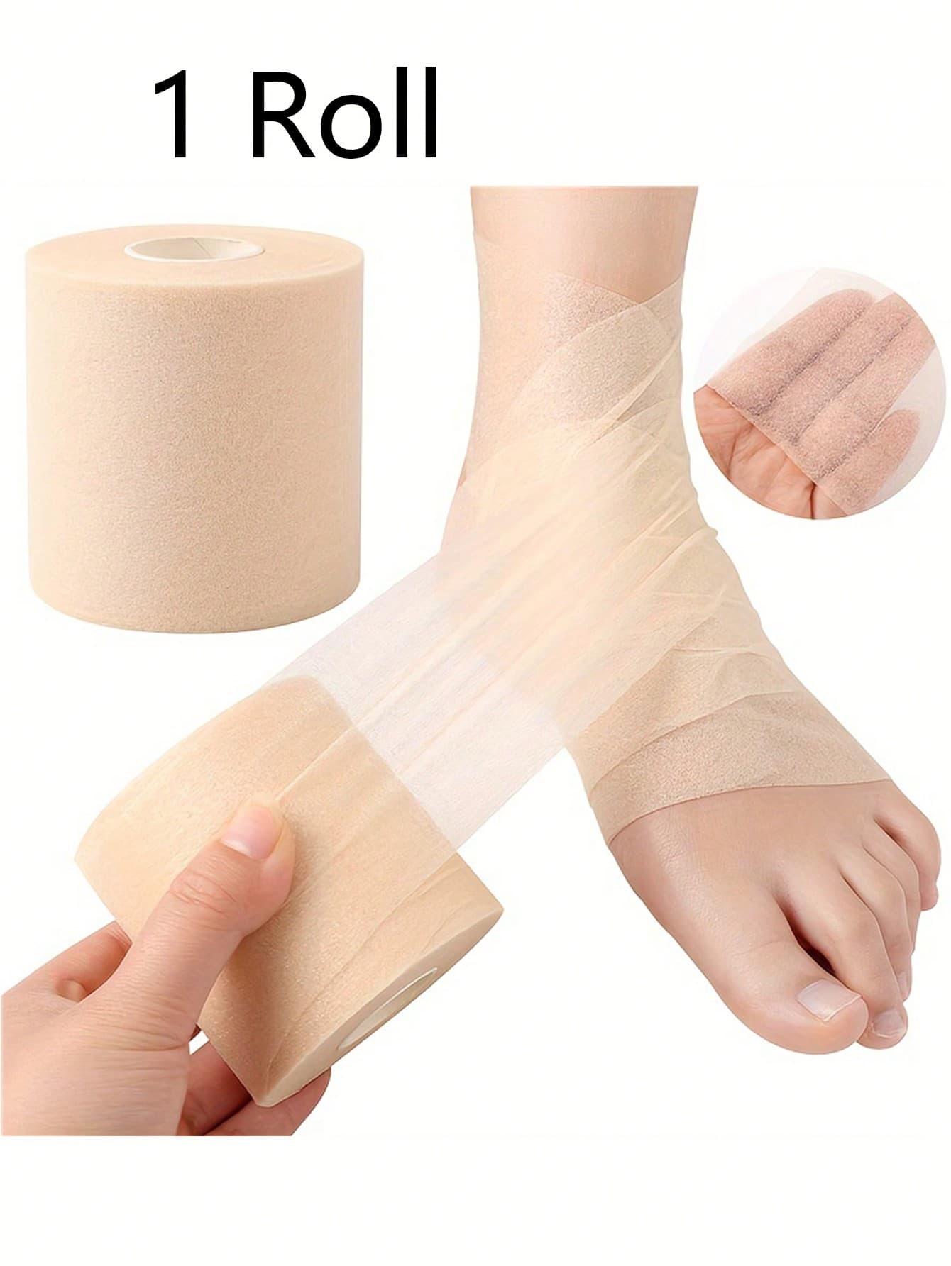 1 Rolls Nude Elastic Self Adhesive Bandage Wrap, Comfort Sports Bandage, Breathable Flexible Non Woven Cohesive Bandage, For Shock-Absorption, Injury Protection Wrist Elbow Knee Ankle Wrap, Versatile Use