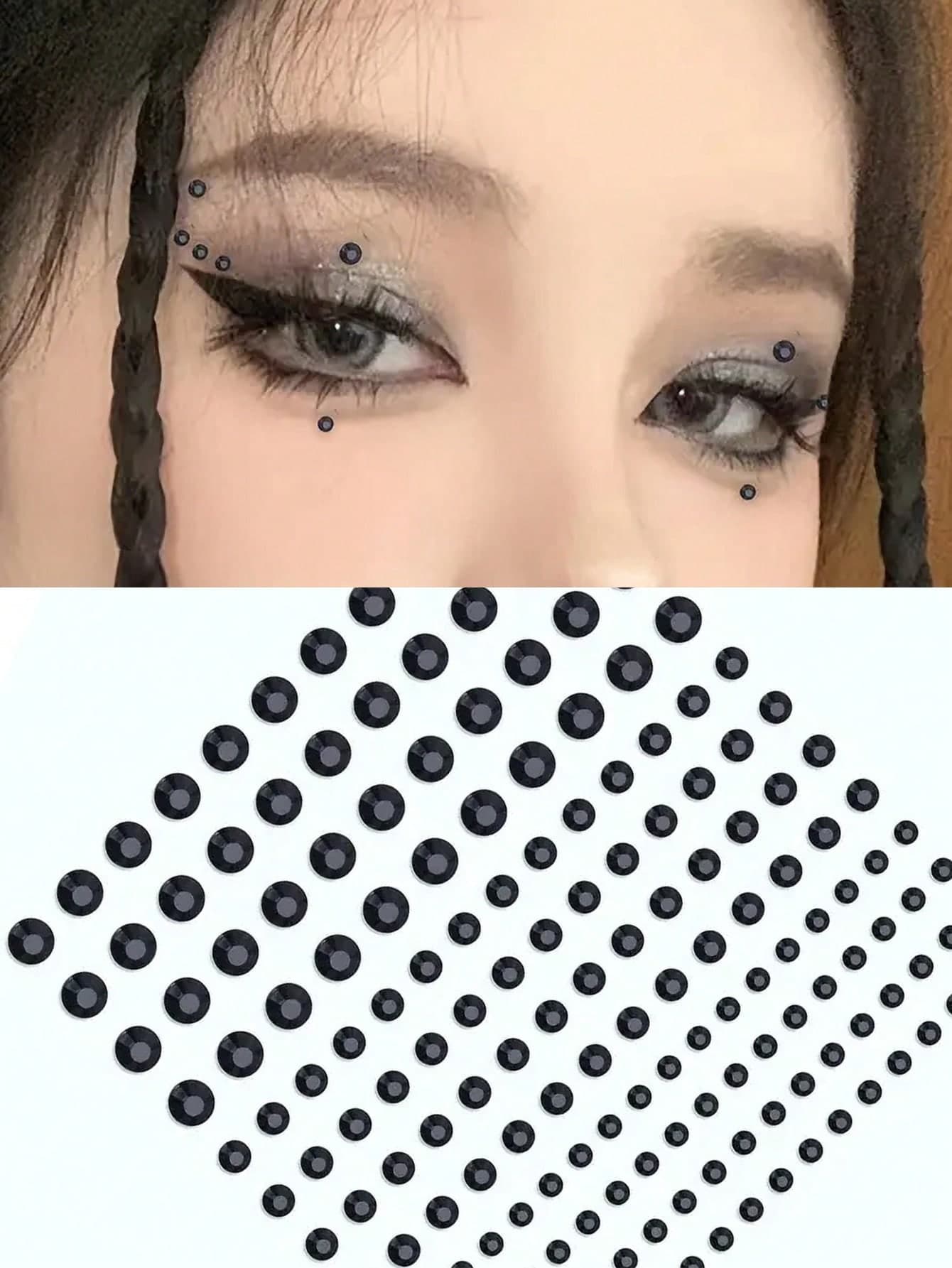 1PC Rhinestone Facial Tattoo Sticker For Party, Face Jewels Festival Makeup Eye Jewels Stick On Rhinestone For Face, Hair, Body, Eye Black Friday