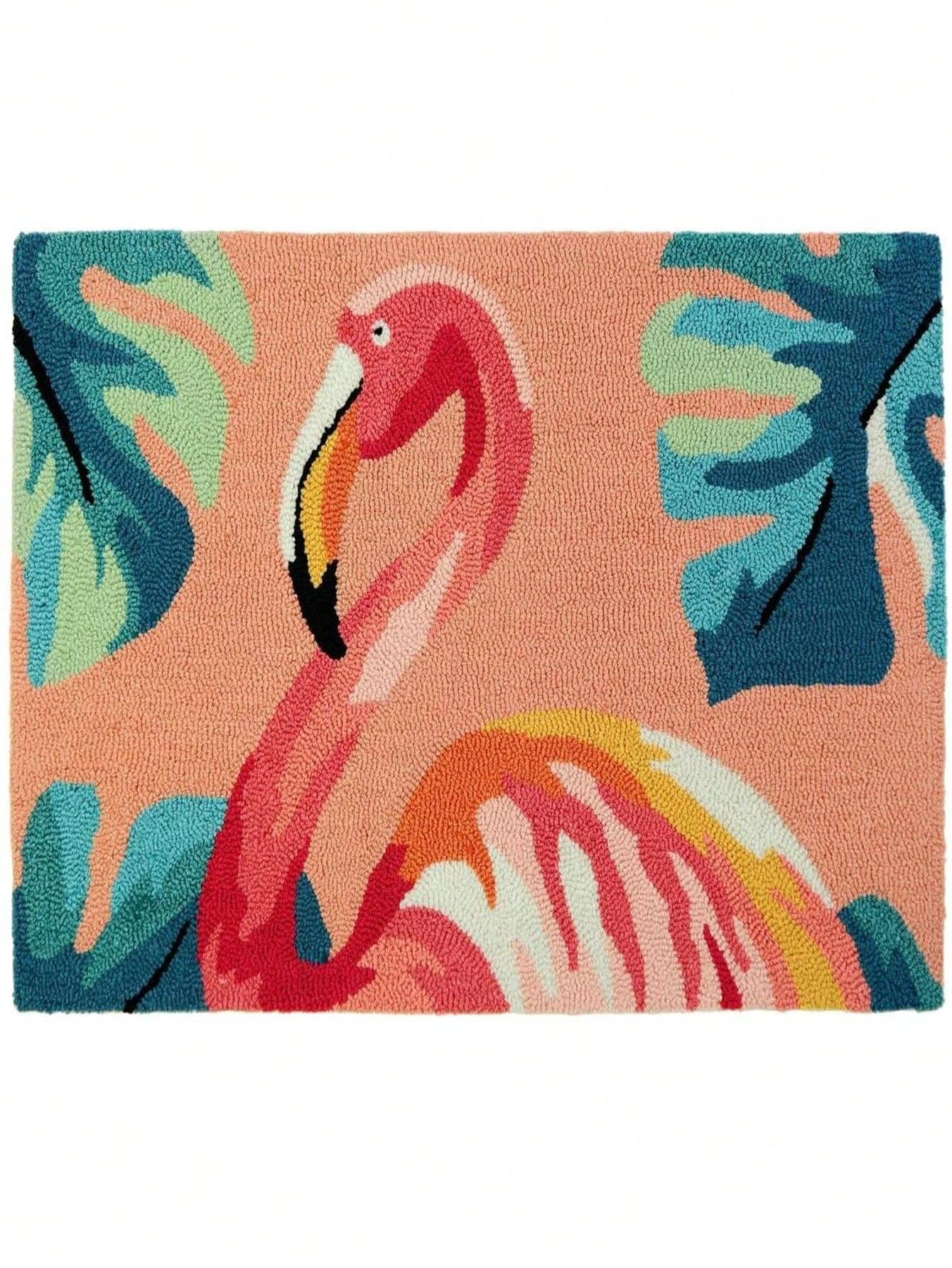 Unbeatablesale 22 In. X 34 In. Flamingo Splash On Coral Hand Hooked Accent Area Rug
