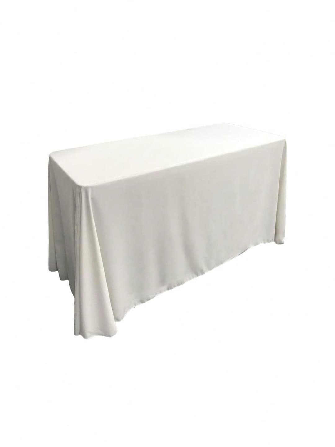 Unbeatablesale TCpop90x156-WhiteP11 Polyester Poplin Rectangular Tablecloth, White - 90 X 156 In.